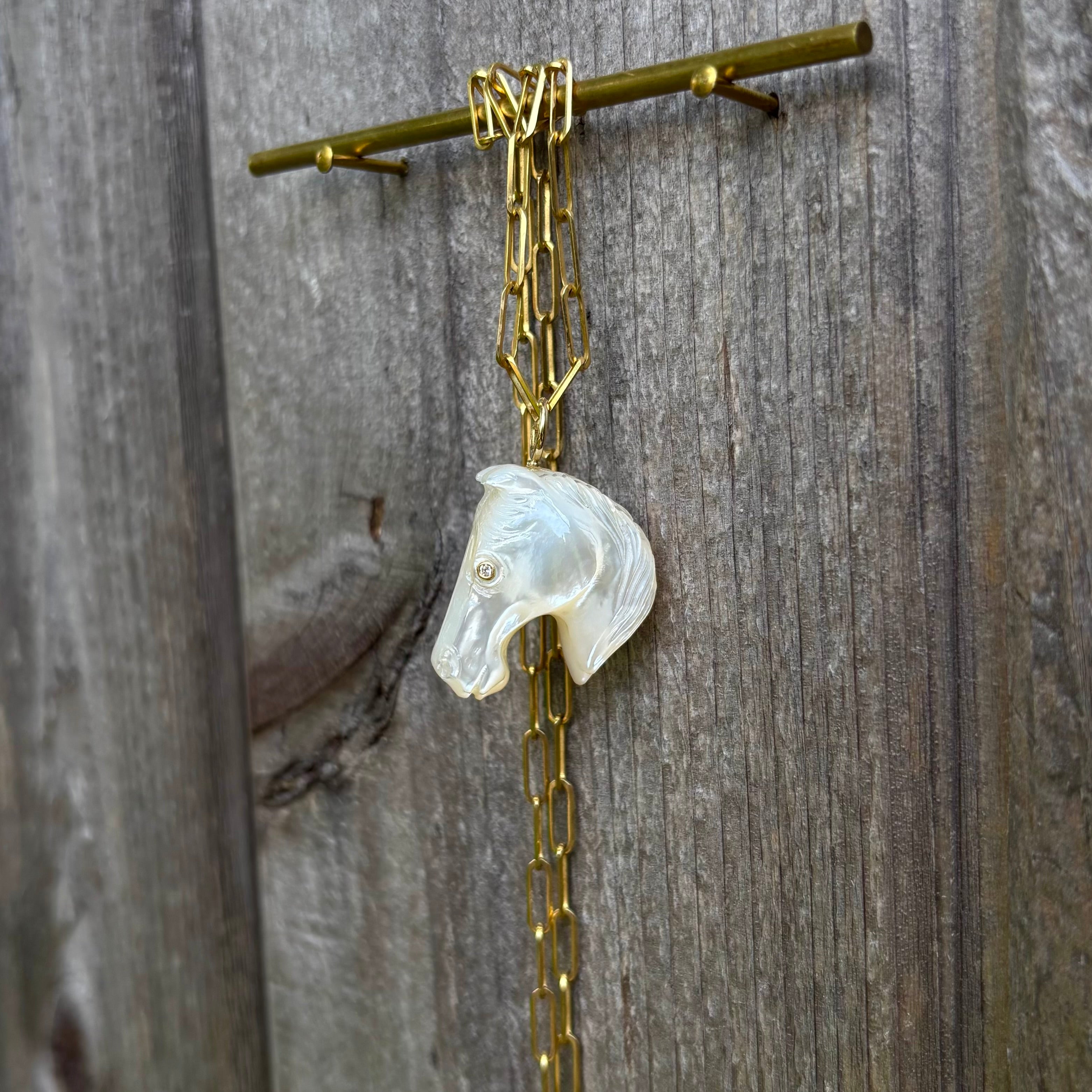 White Horse Head Charm