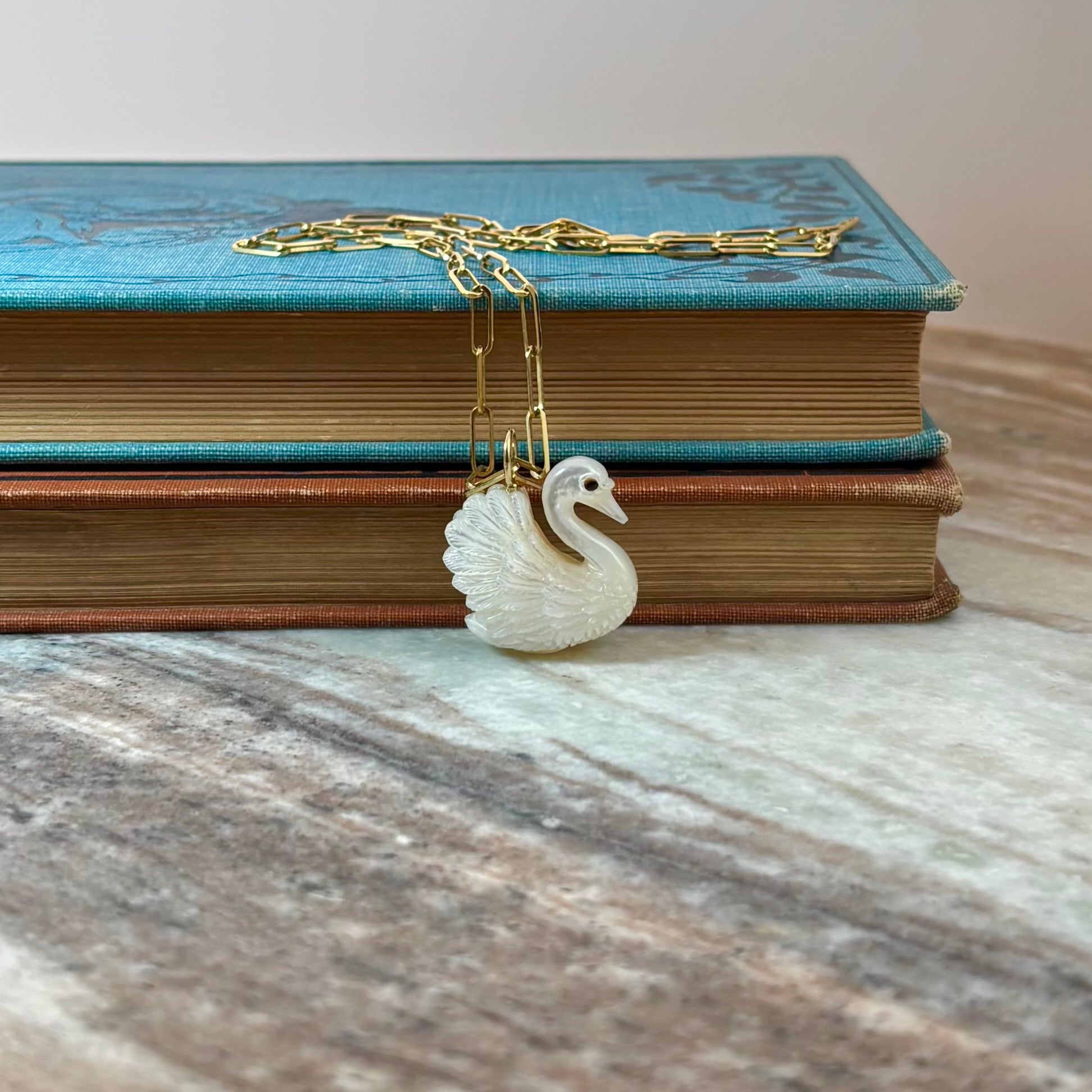 Mother of Pearl Swan Charm