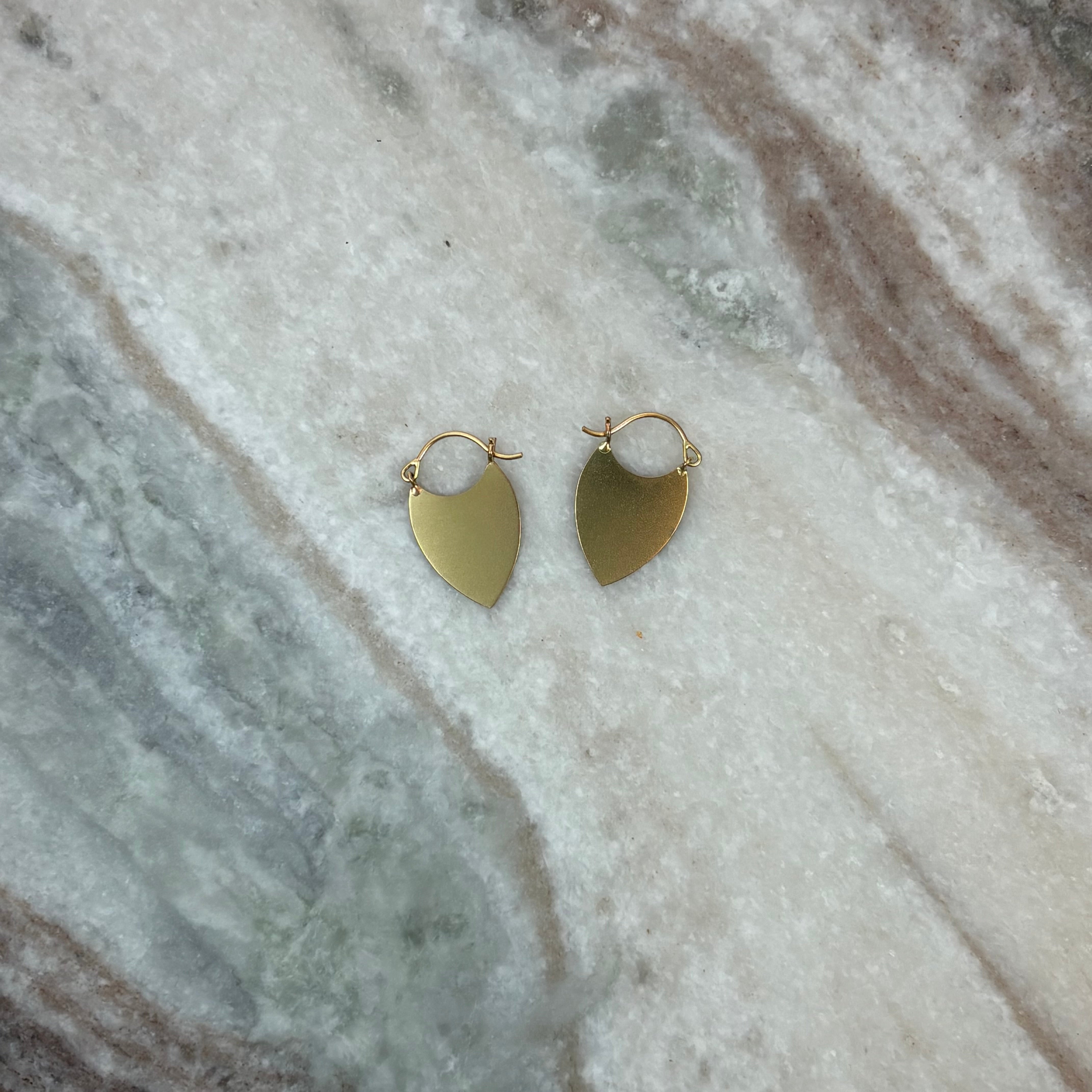 Flare Earrings, Shield Shapped