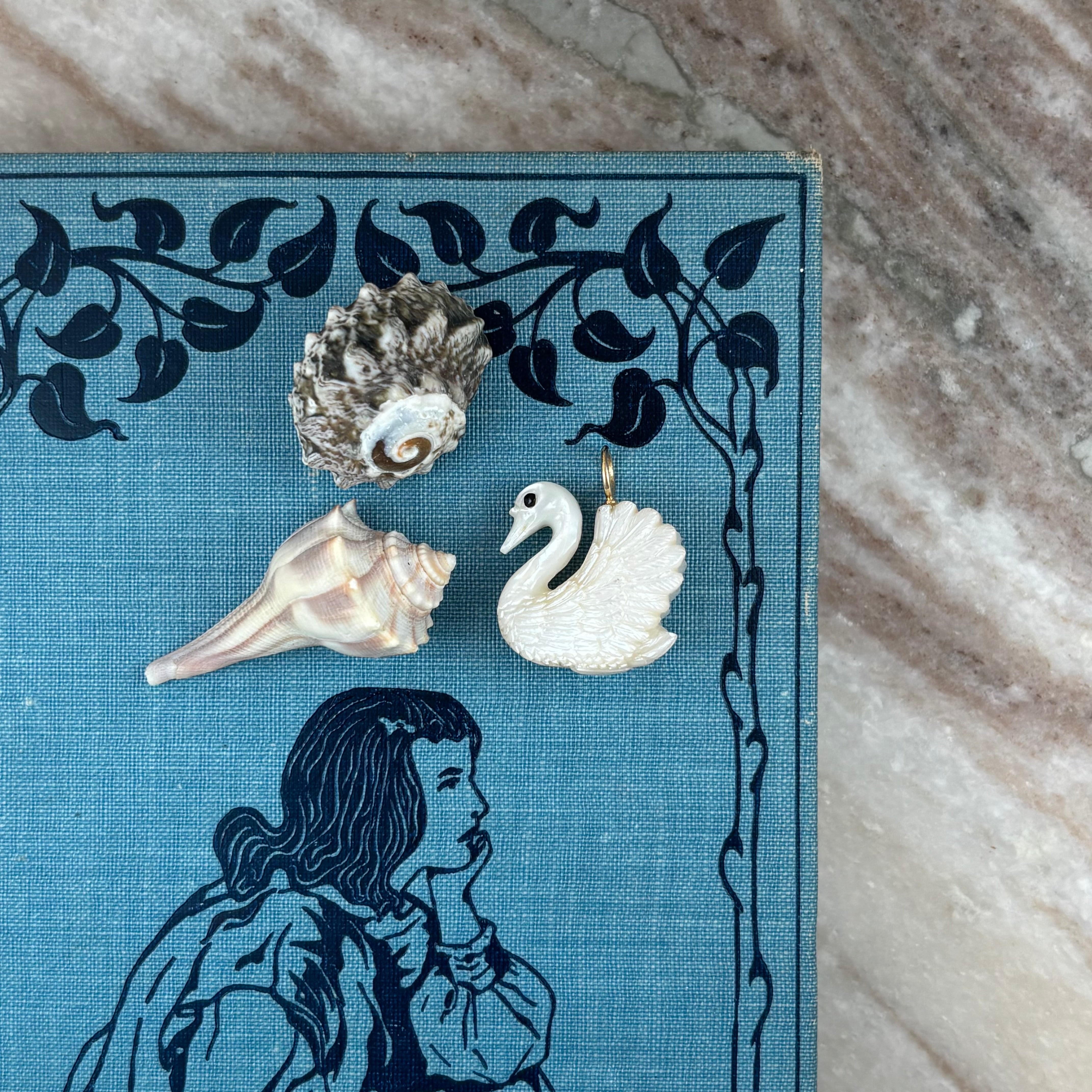 Mother of Pearl Swan Charm