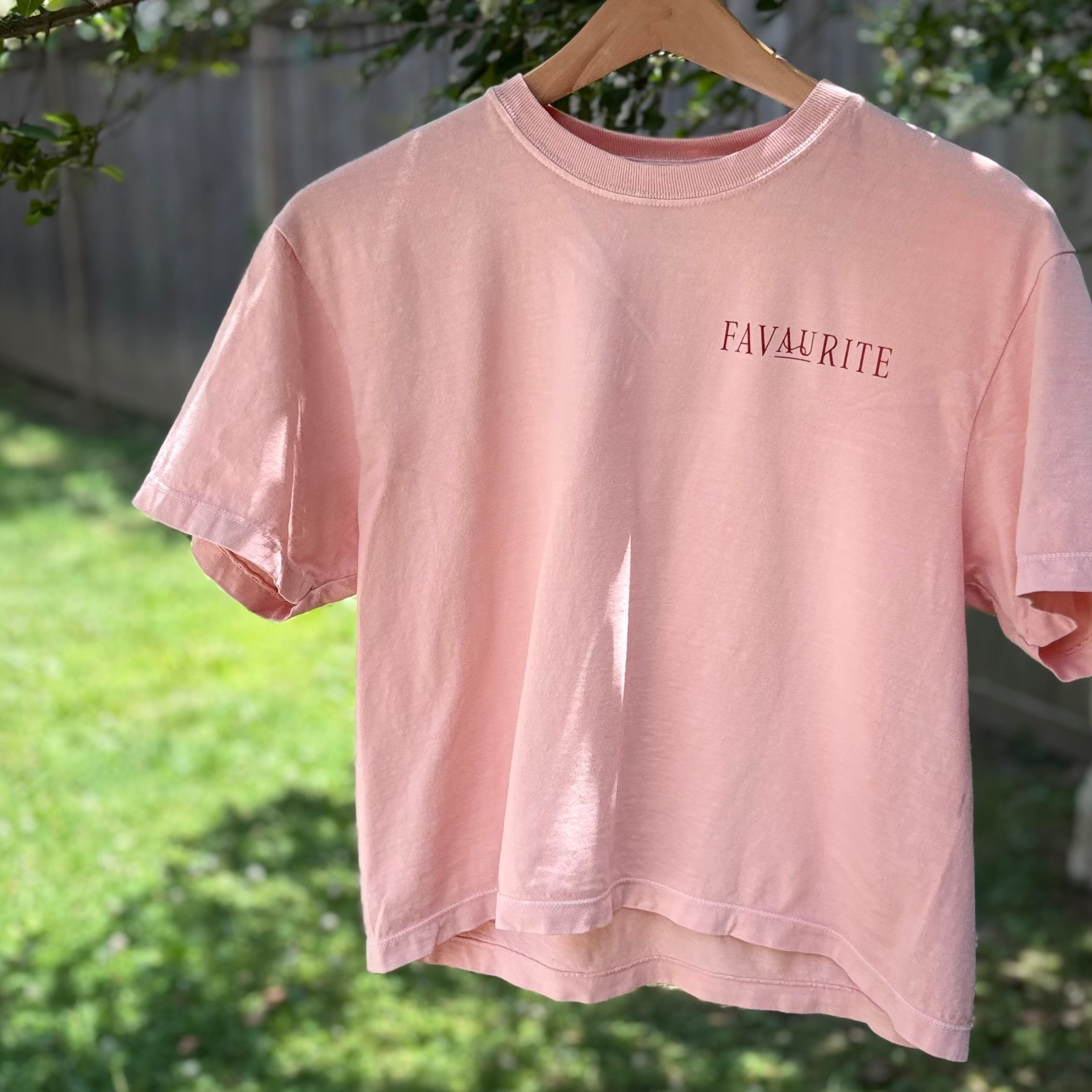 Peachy Boxy Cropped T-Shirt, Brick Logo