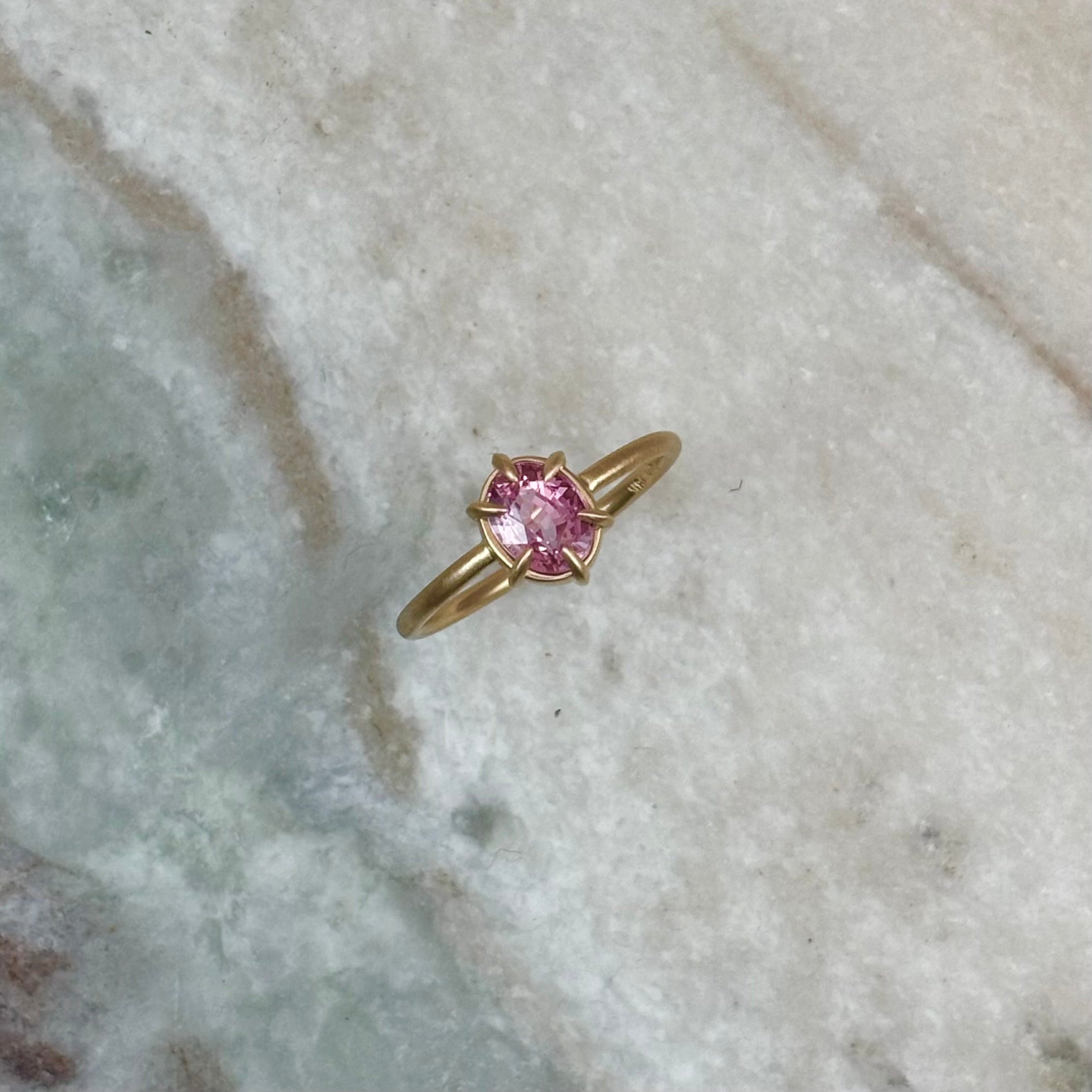Pink Sapphire Claw Prong Ring