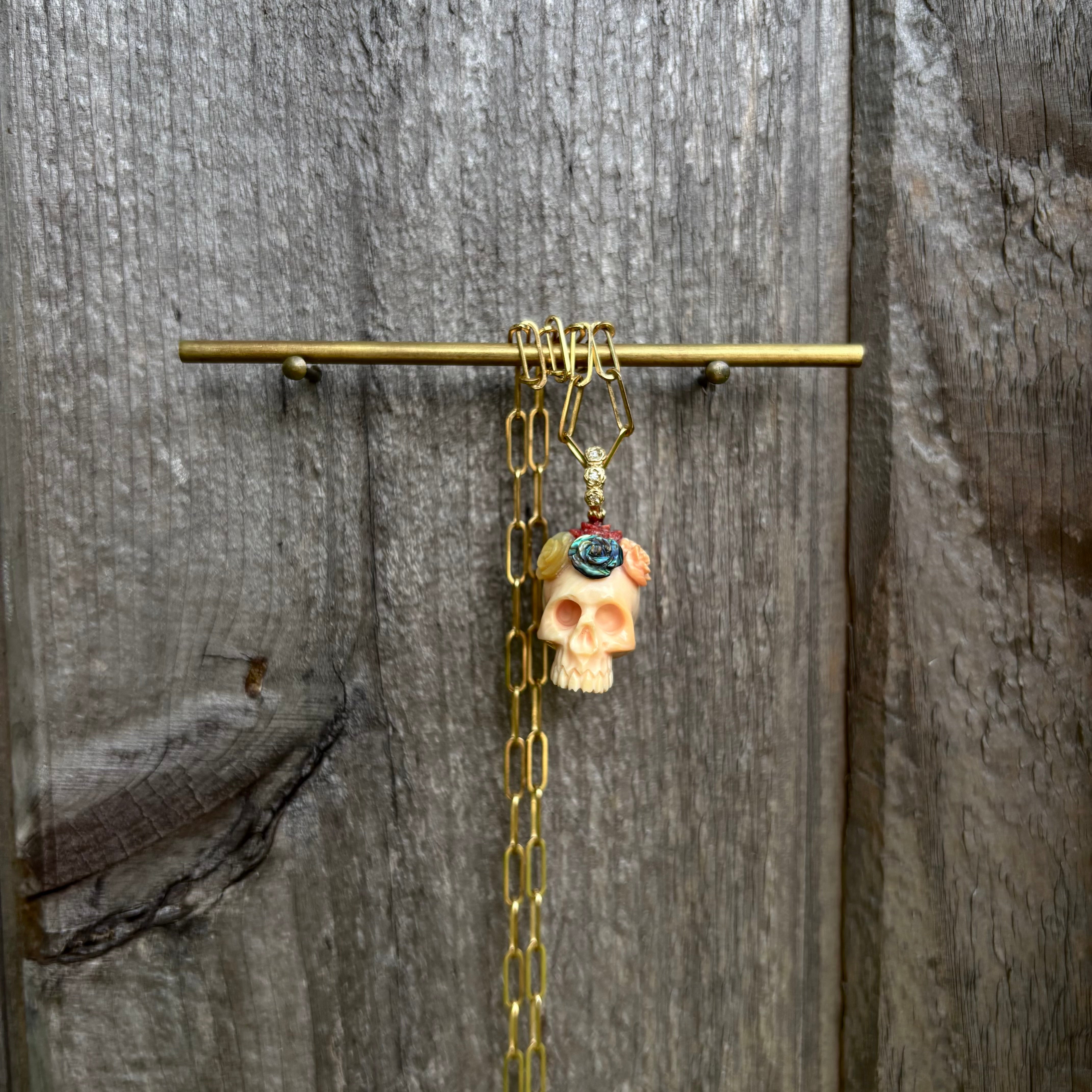 Skull with Flower Crown Charm