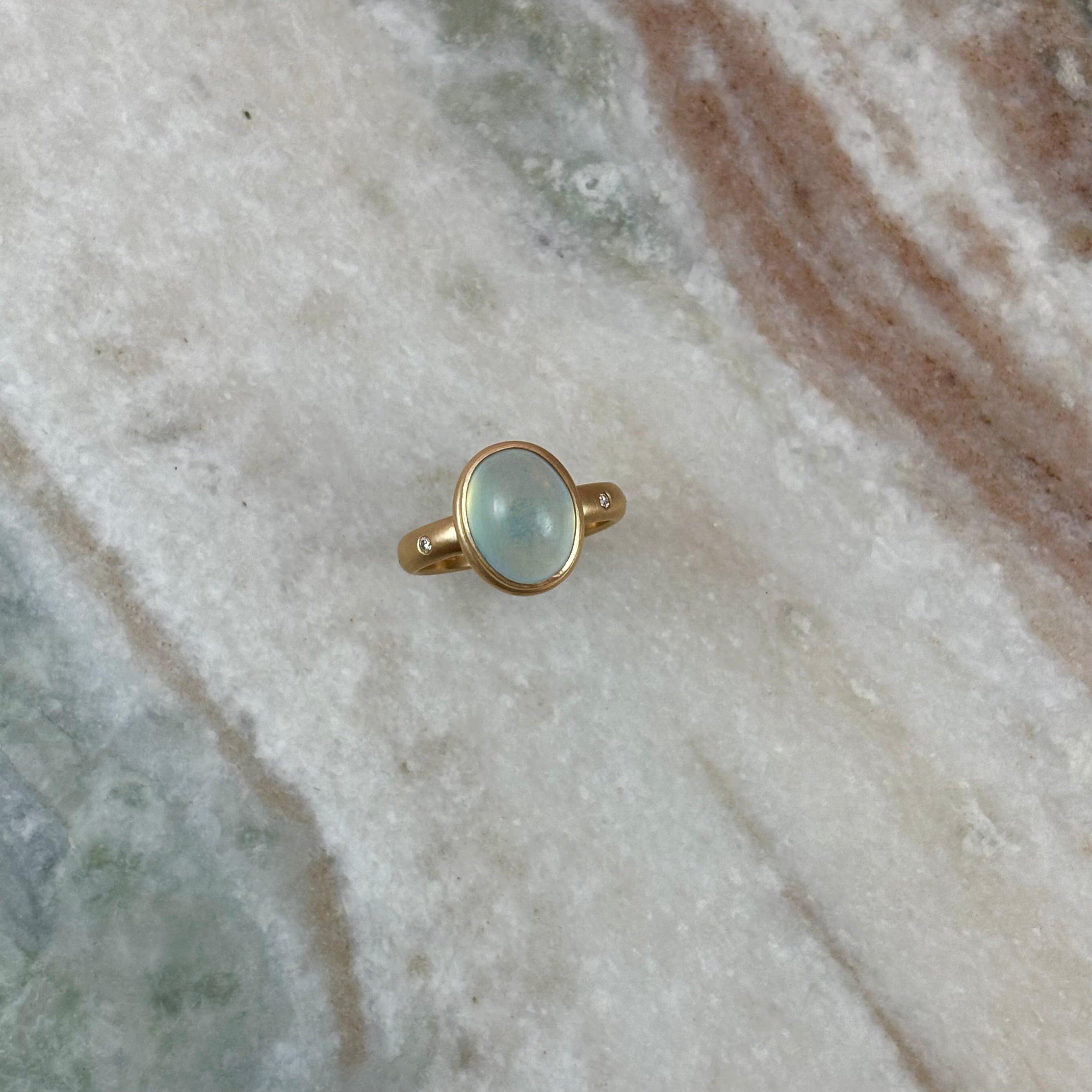 Aquamarine & Diamond Ring