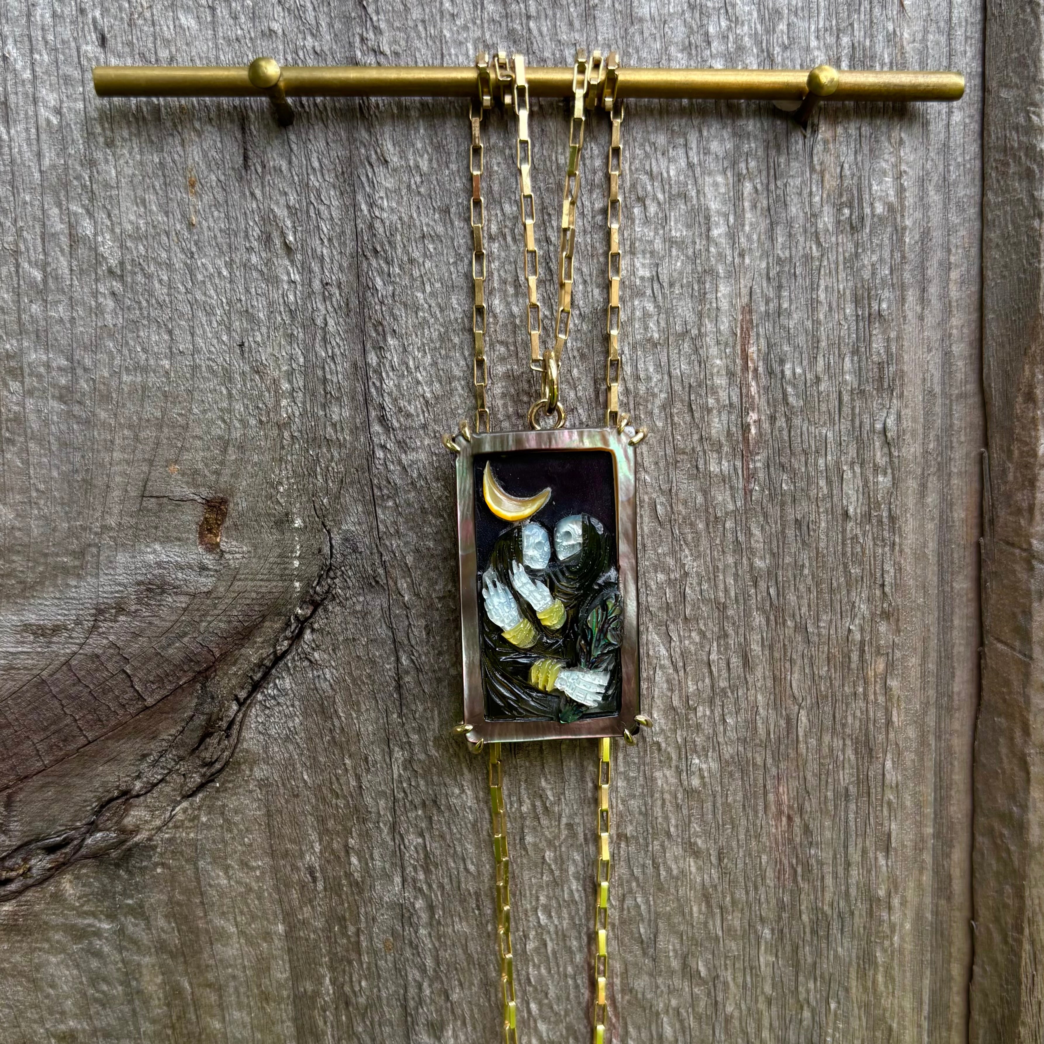 Lovers Tarot Card in 14K Gold