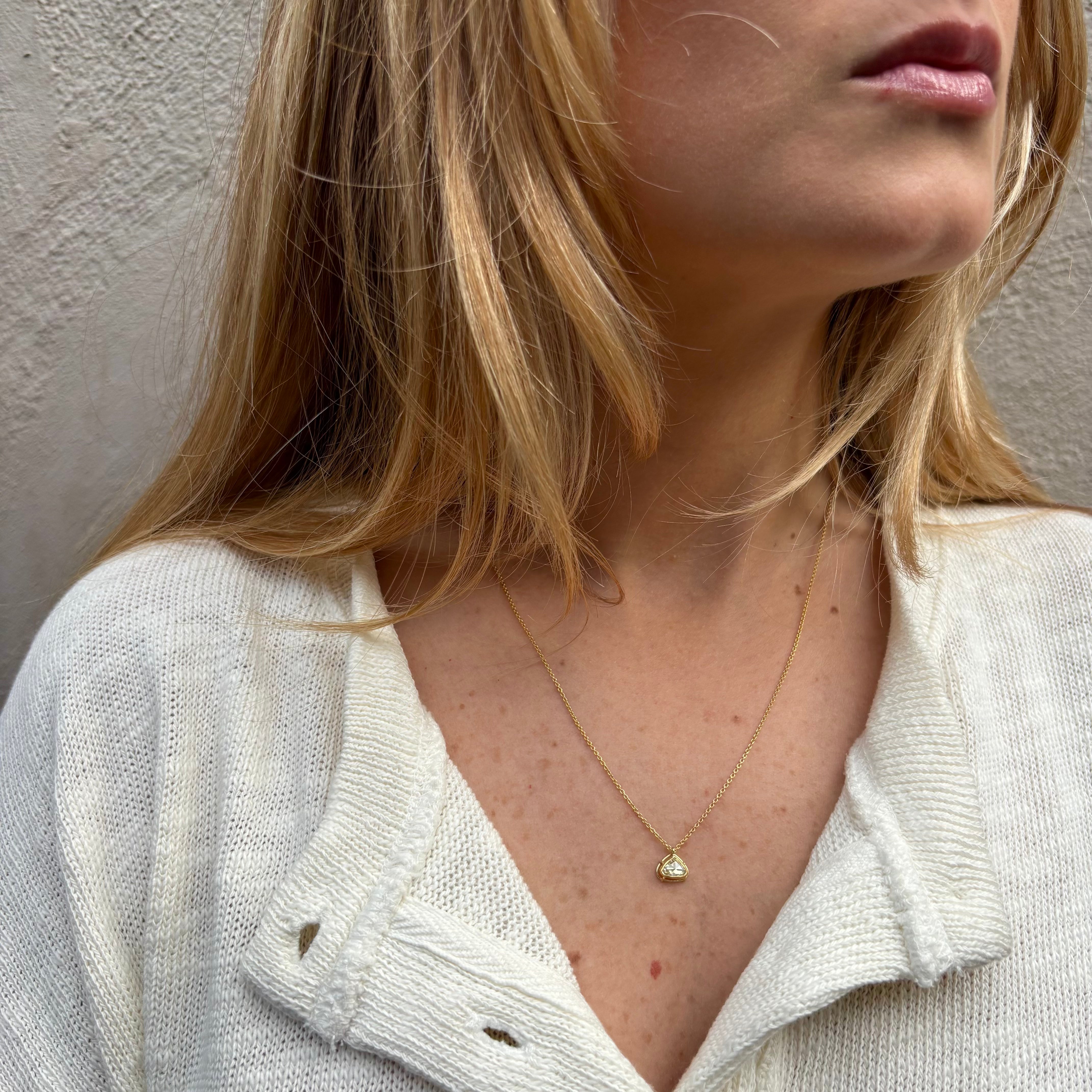 Rose Cut Diamond Pendant Necklace