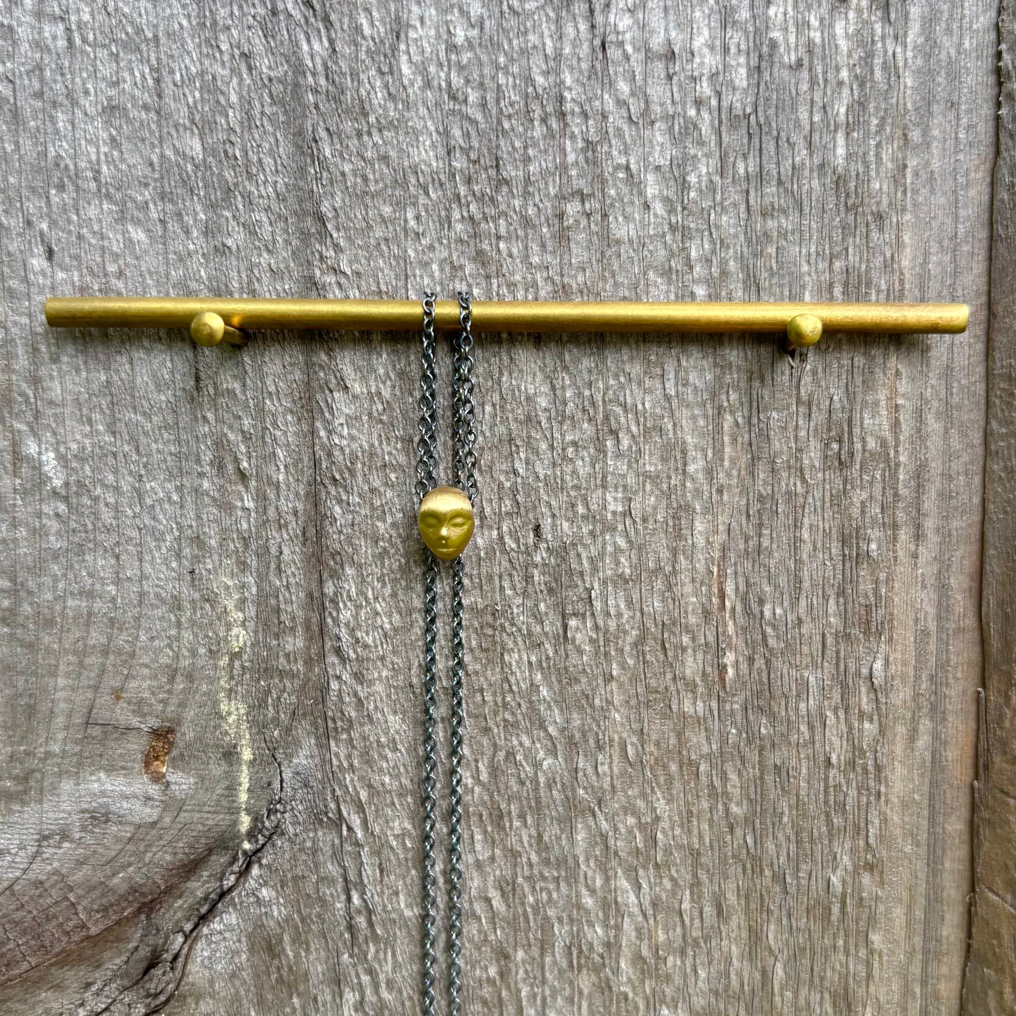 Little Grey Lady Cameo Necklace in Gold