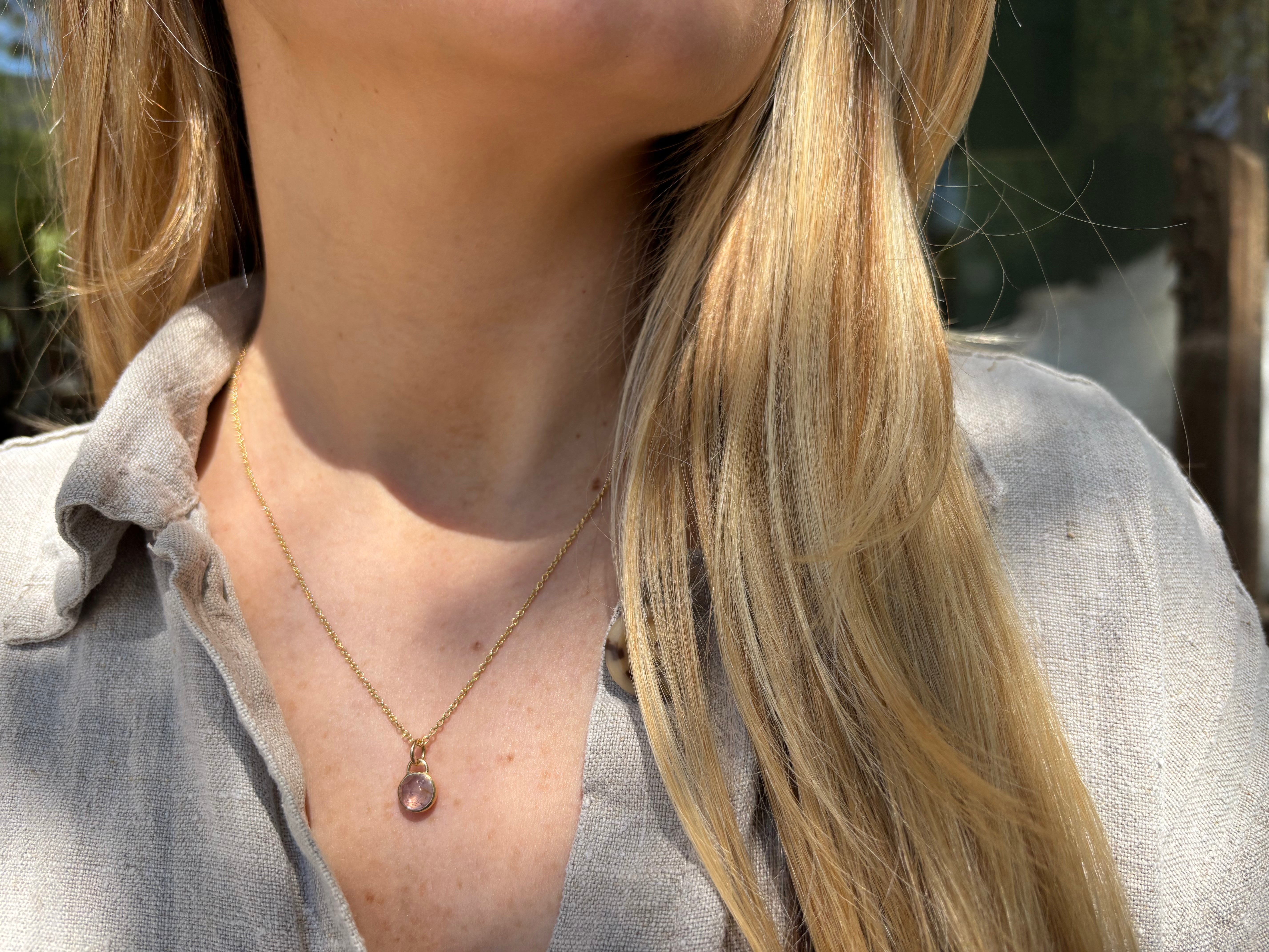 Rosecut Pink Sapphire Pendant