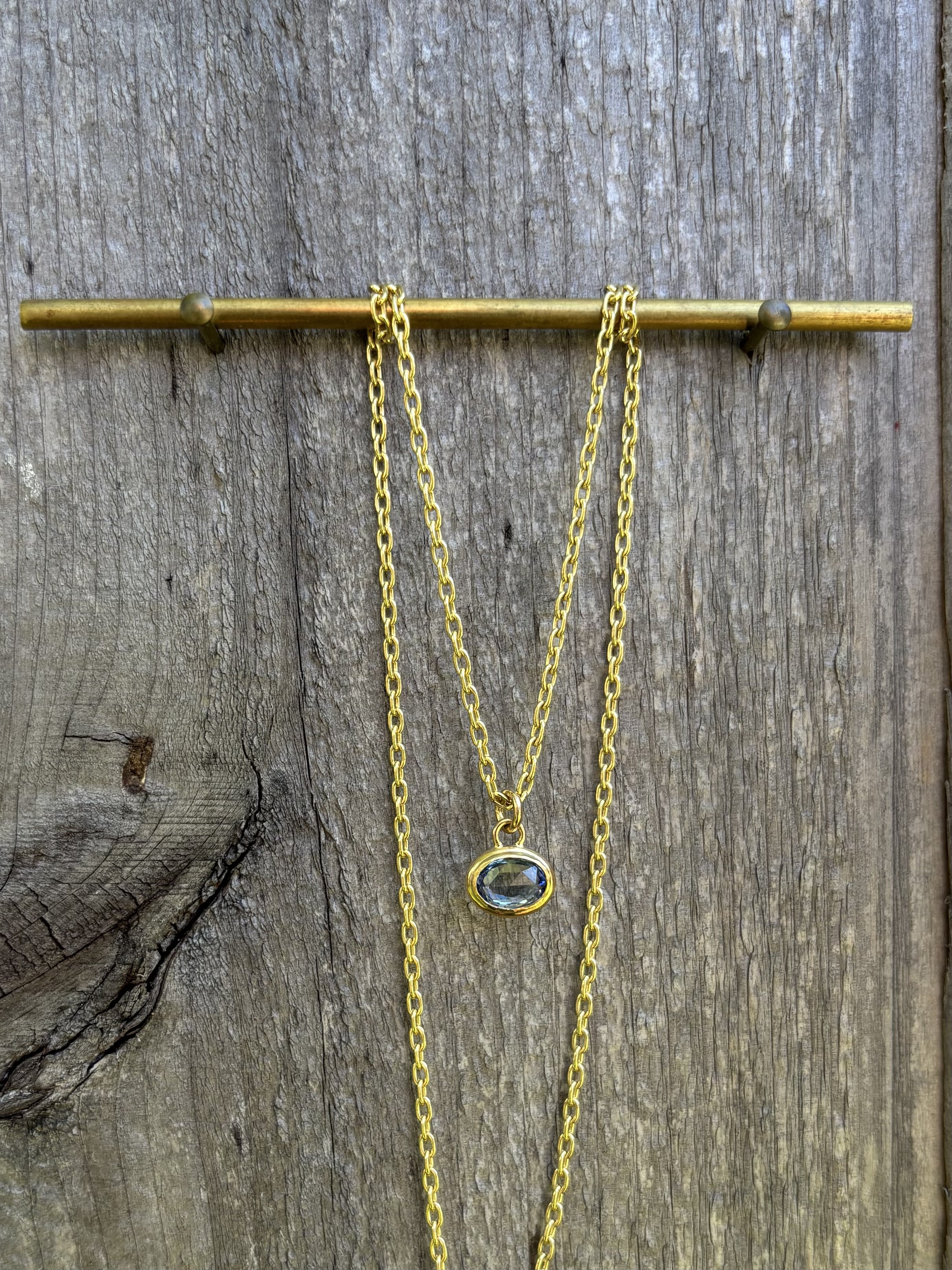 Rosecut Blue Sapphire Pendant