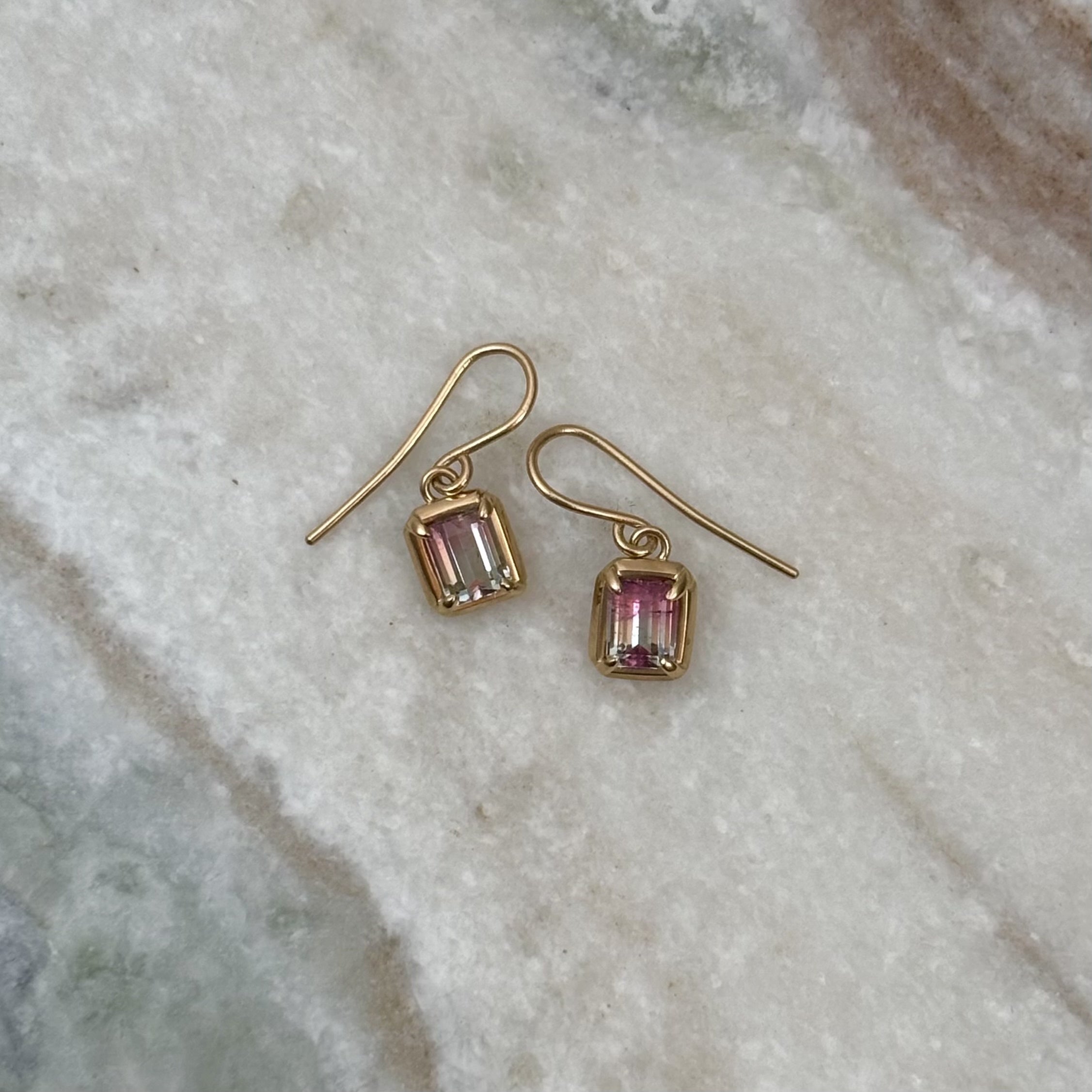 Watermelon Tourmaline Earrings