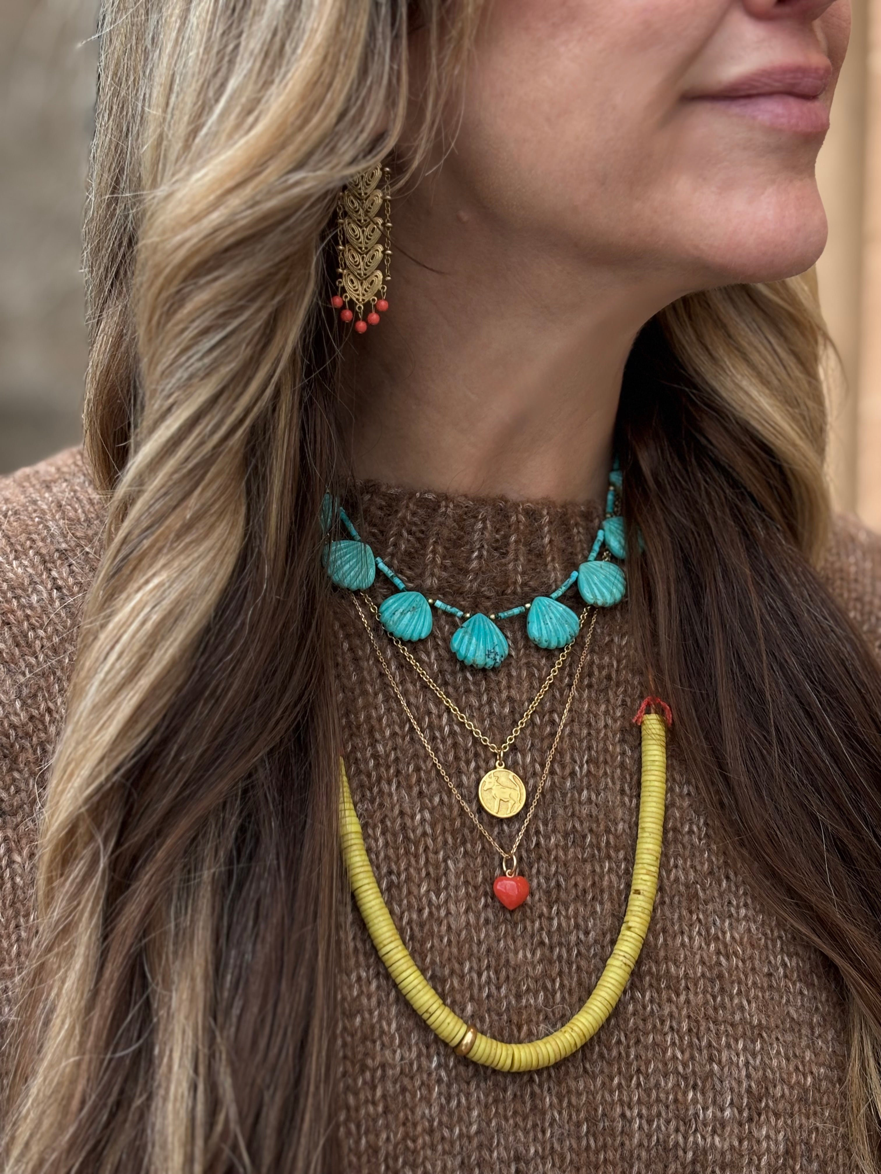 Turquoise Shell Blossom Necklace