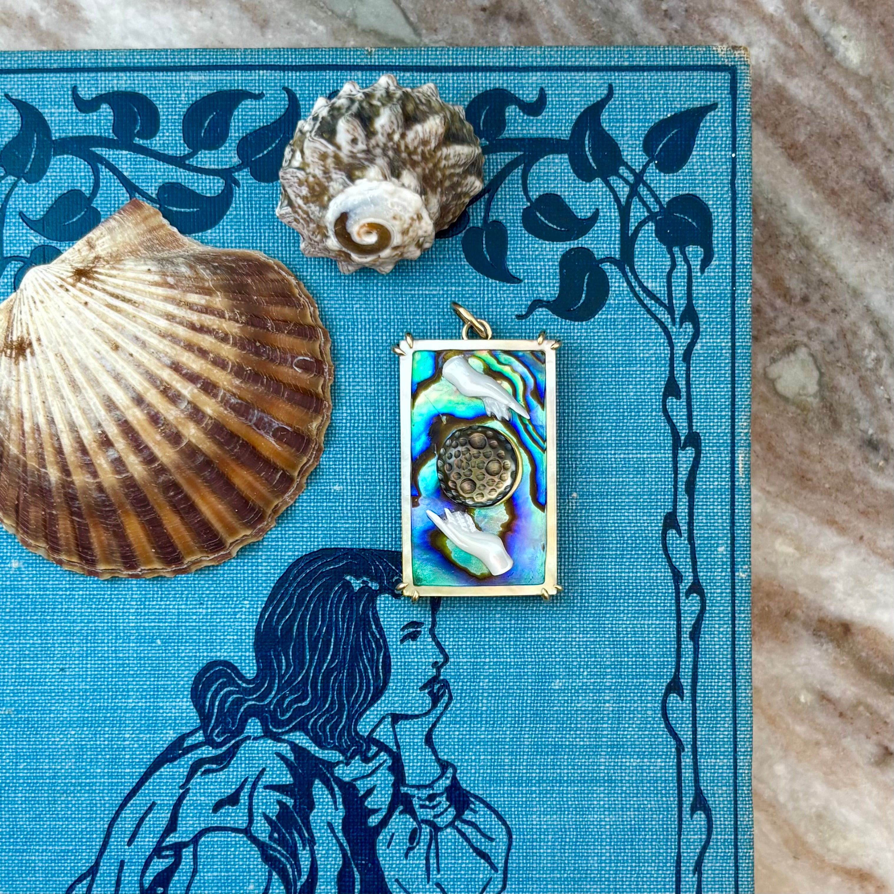Moon Tarot Card in 14K Gold
