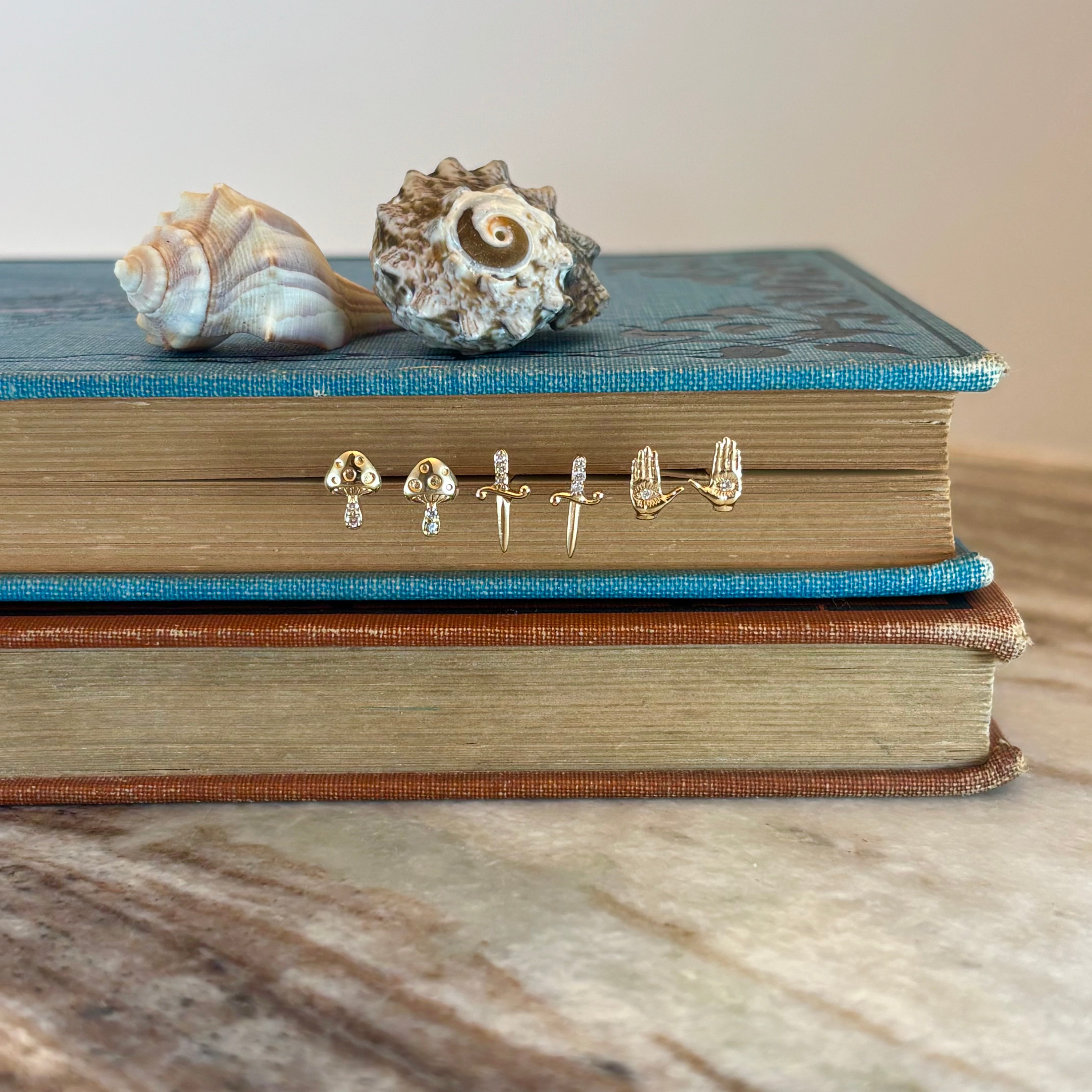 Dagger Studs with Diamonds