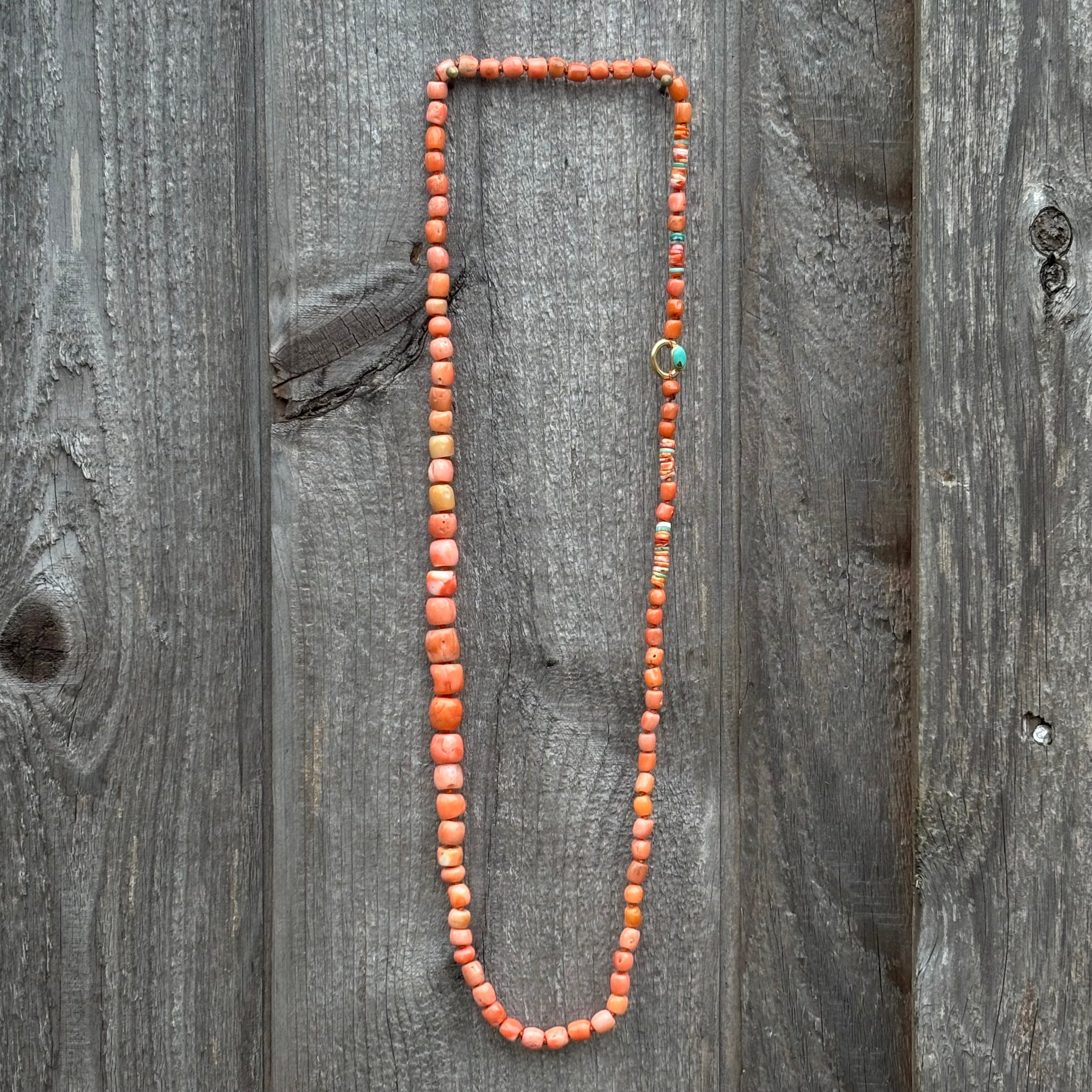 Coral Necklace with Turquoise Details