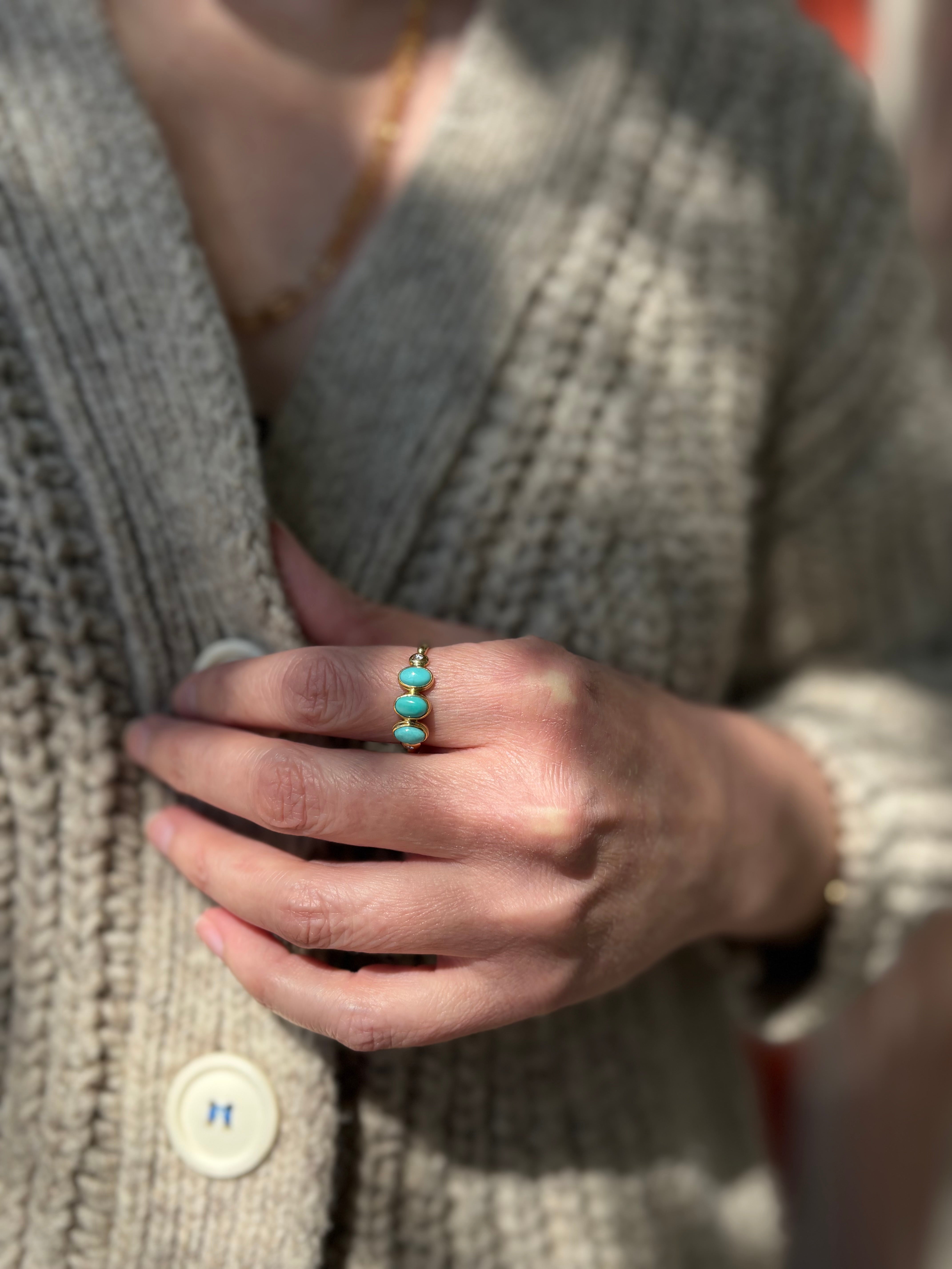 Turquoise & Diamond Ring