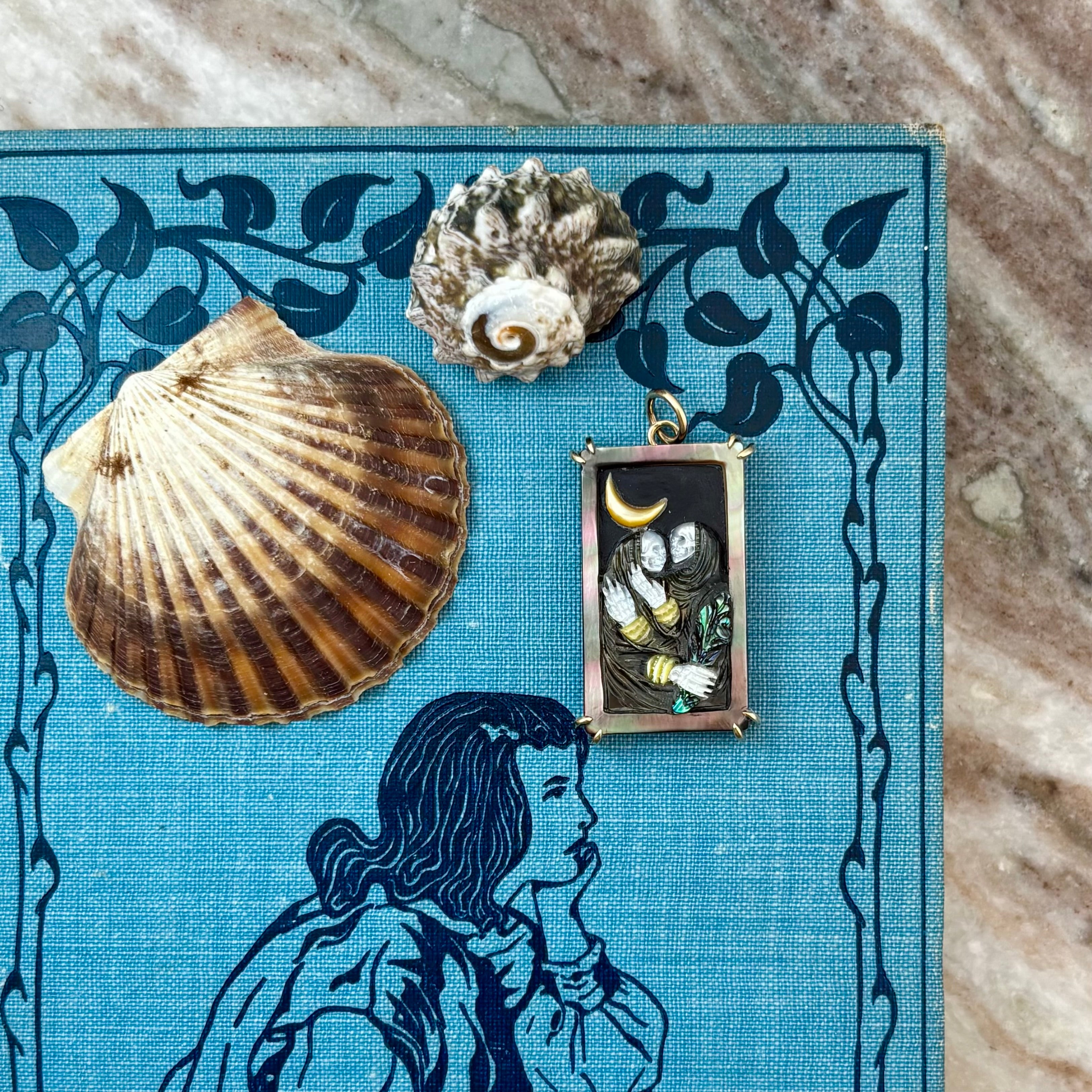 Lovers Tarot Card in 14K Gold