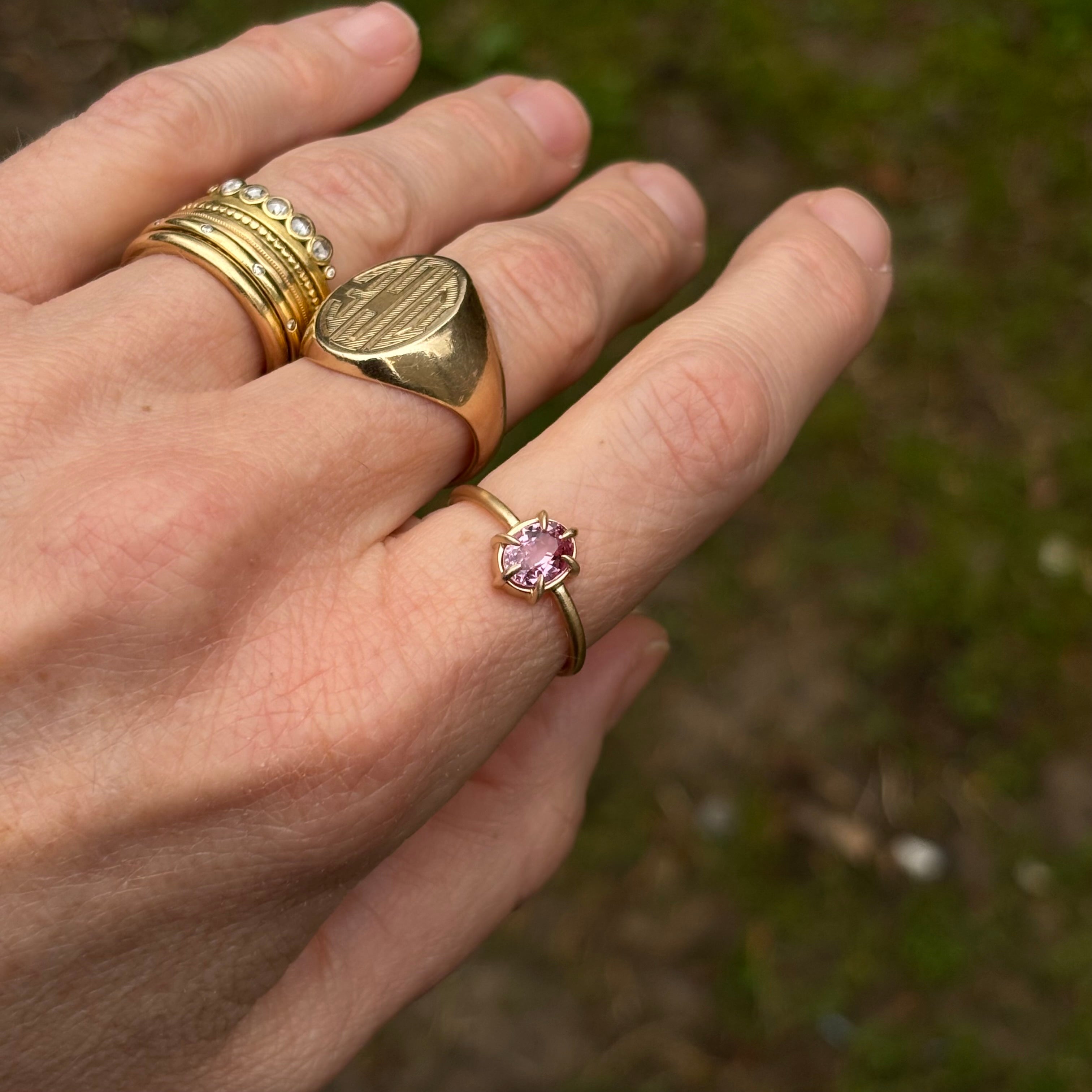 Pink Sapphire Claw Prong Ring