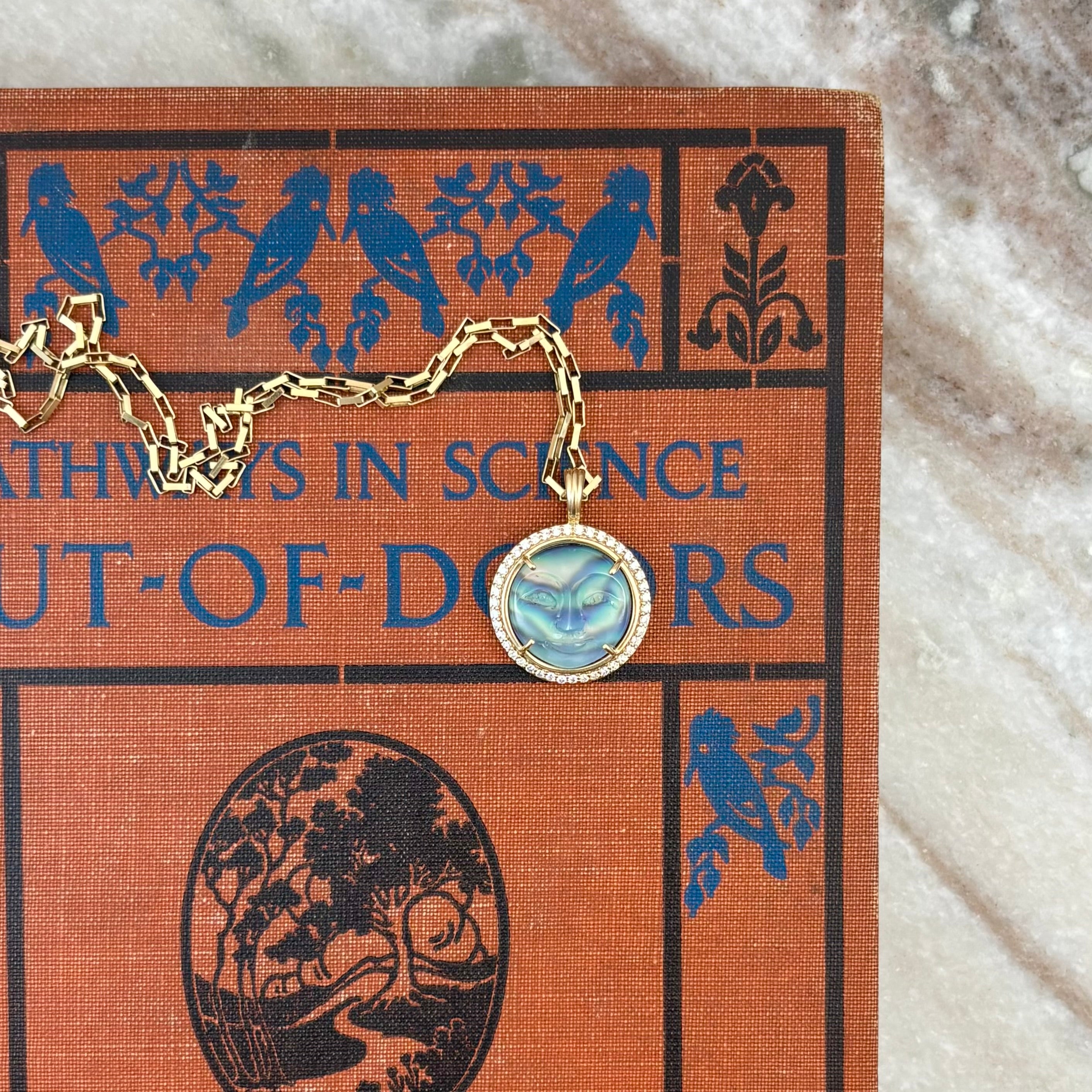 Luminescent Pavé Moon Face Charm