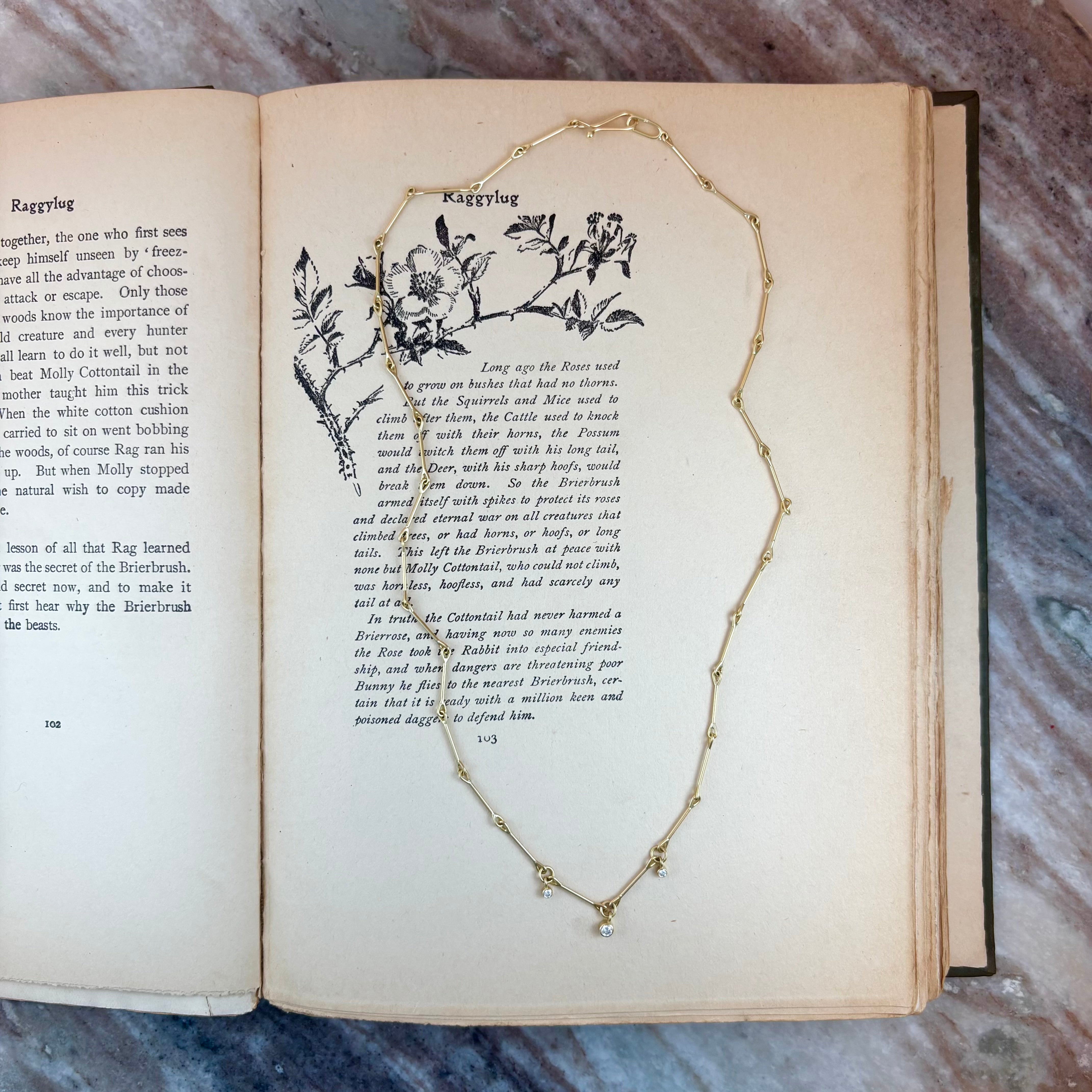 Lantern Necklace with Three Diamonds