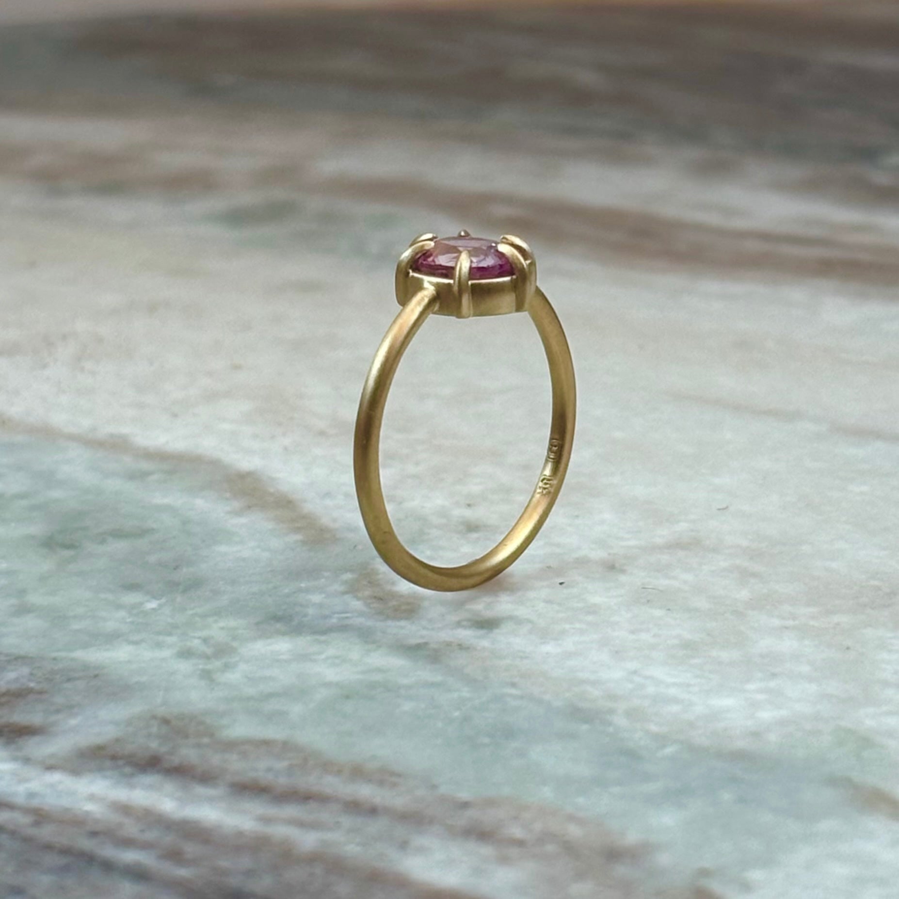 Pink Sapphire Claw Prong Ring