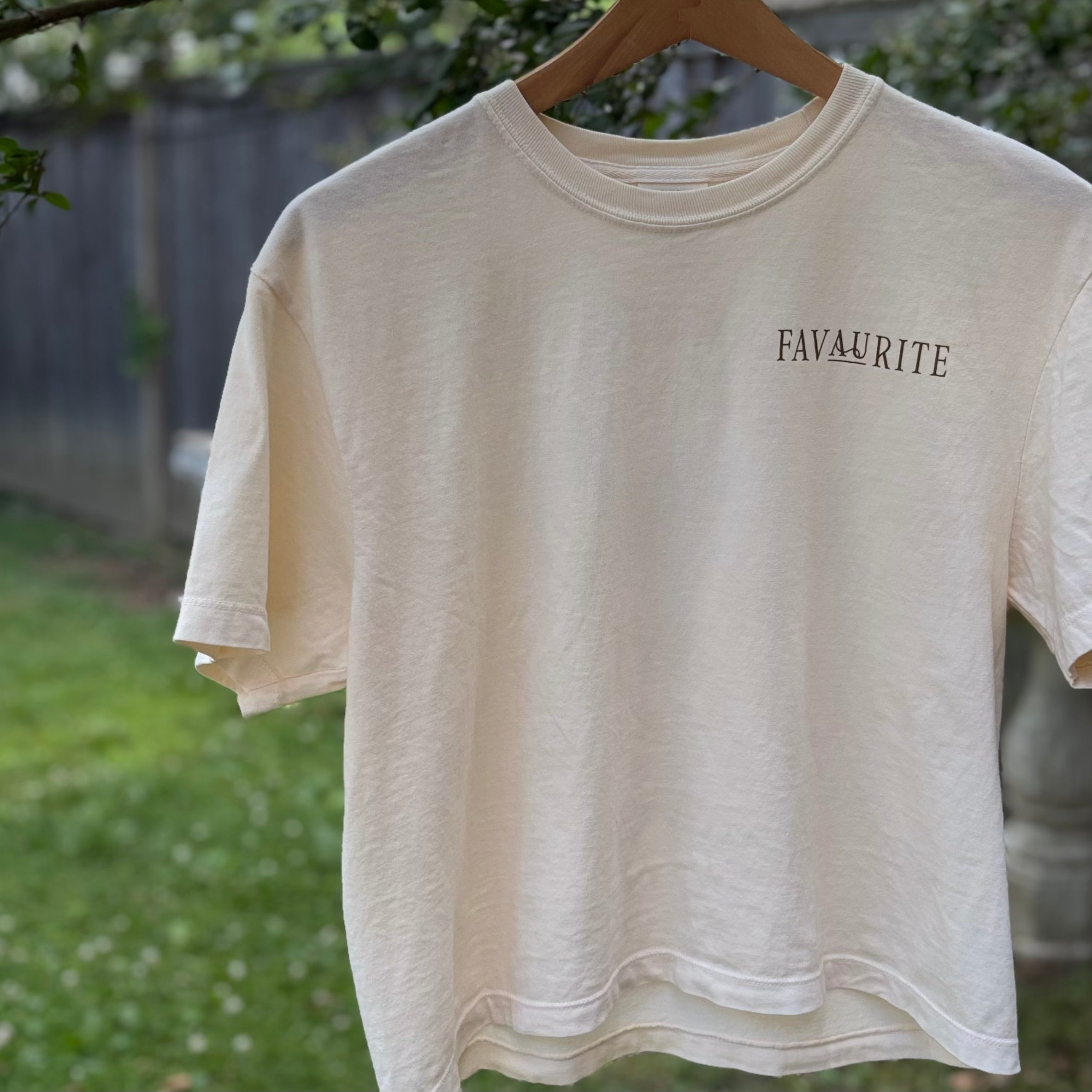 Ivory Boxy Cropped T-Shirt, Moss Logo