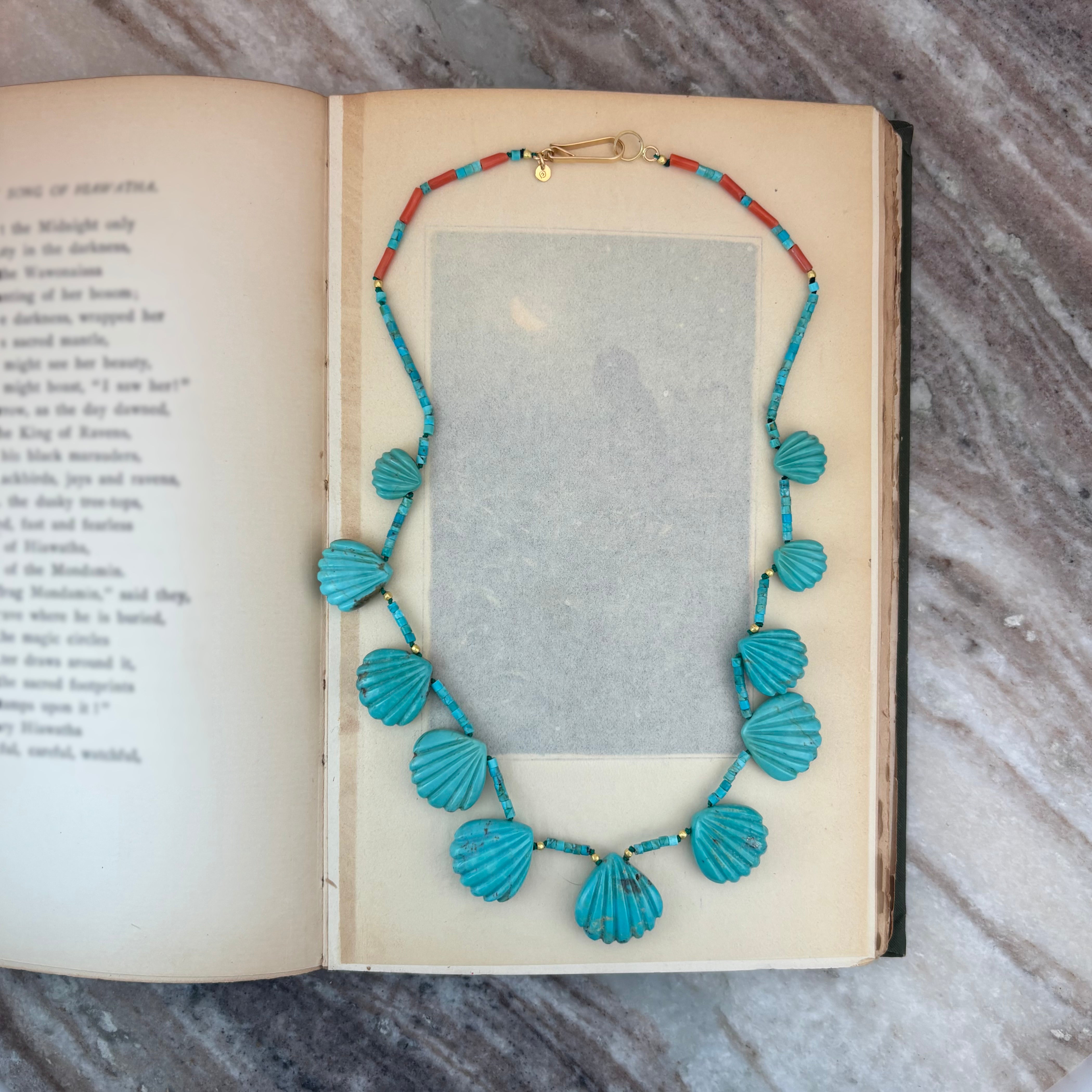 Turquoise Shell Blossom Necklace