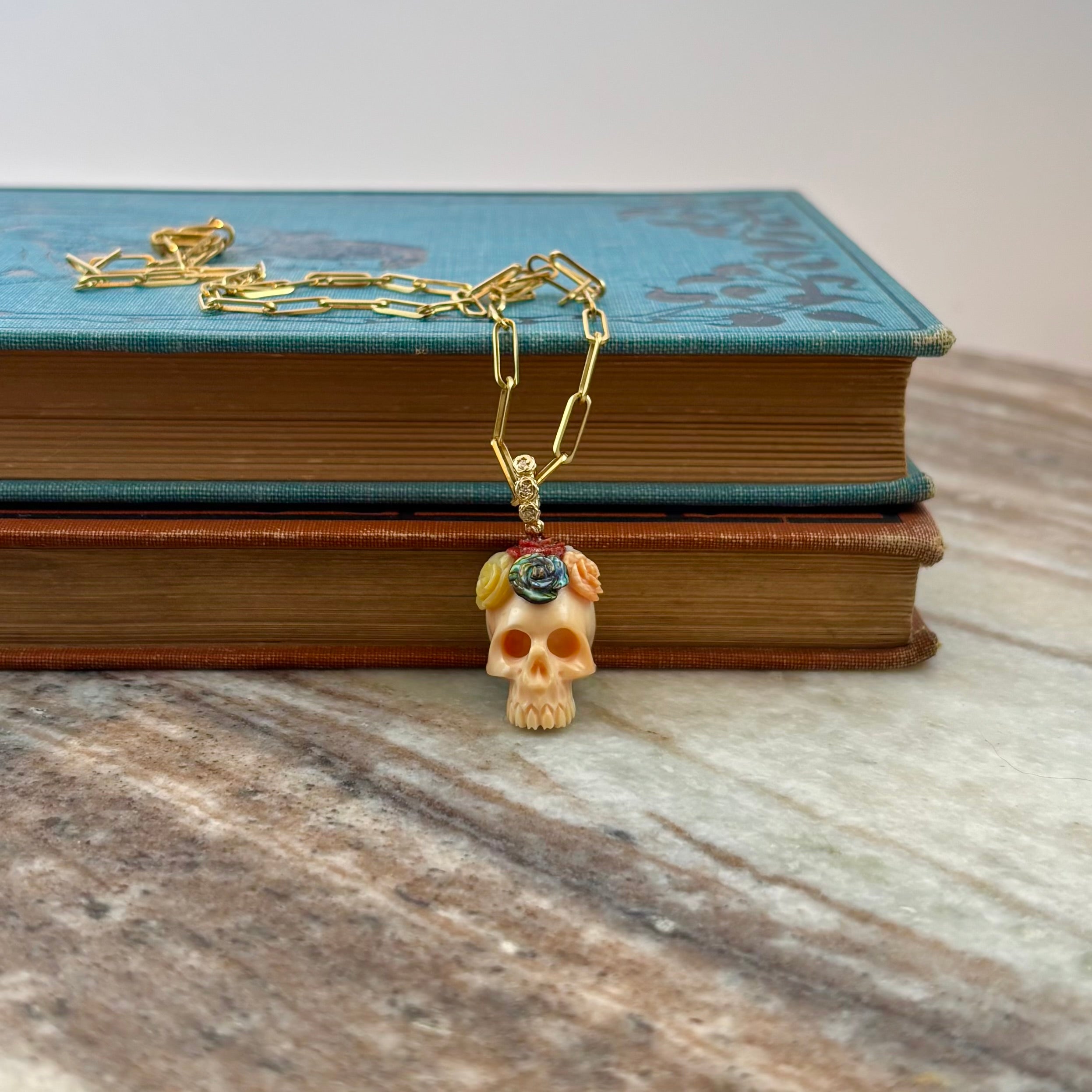 Skull with Flower Crown Charm