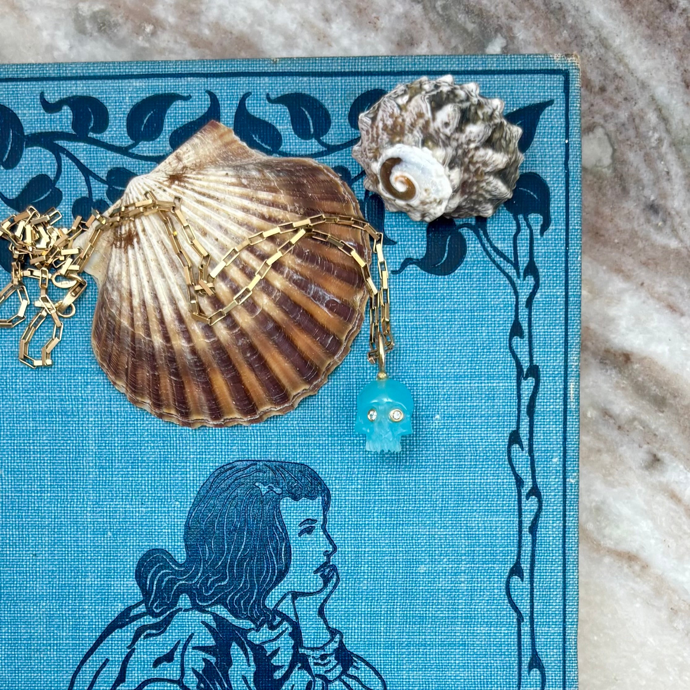Pacific Blue Chalcedony Skull Baby