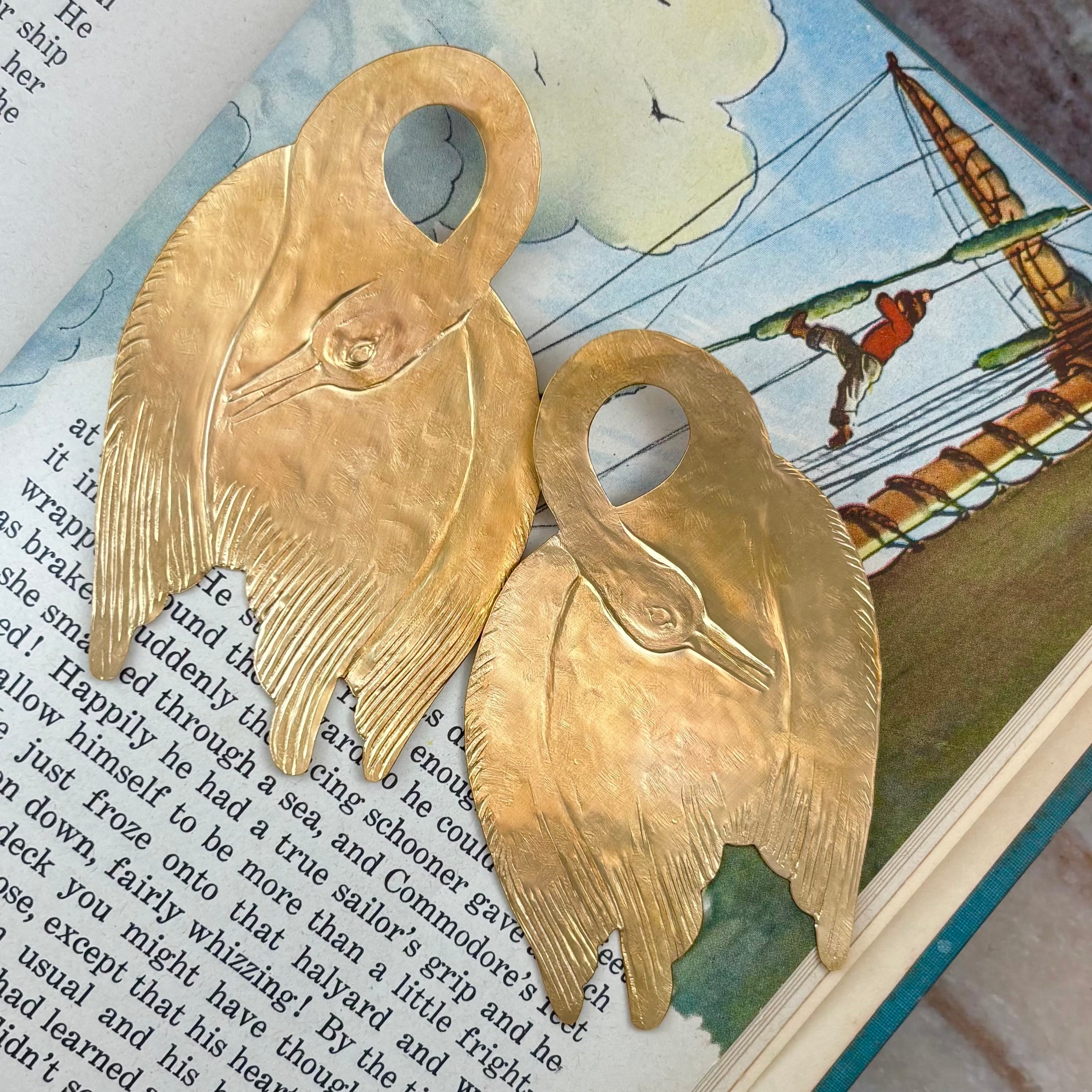 Gold Swan Earrings