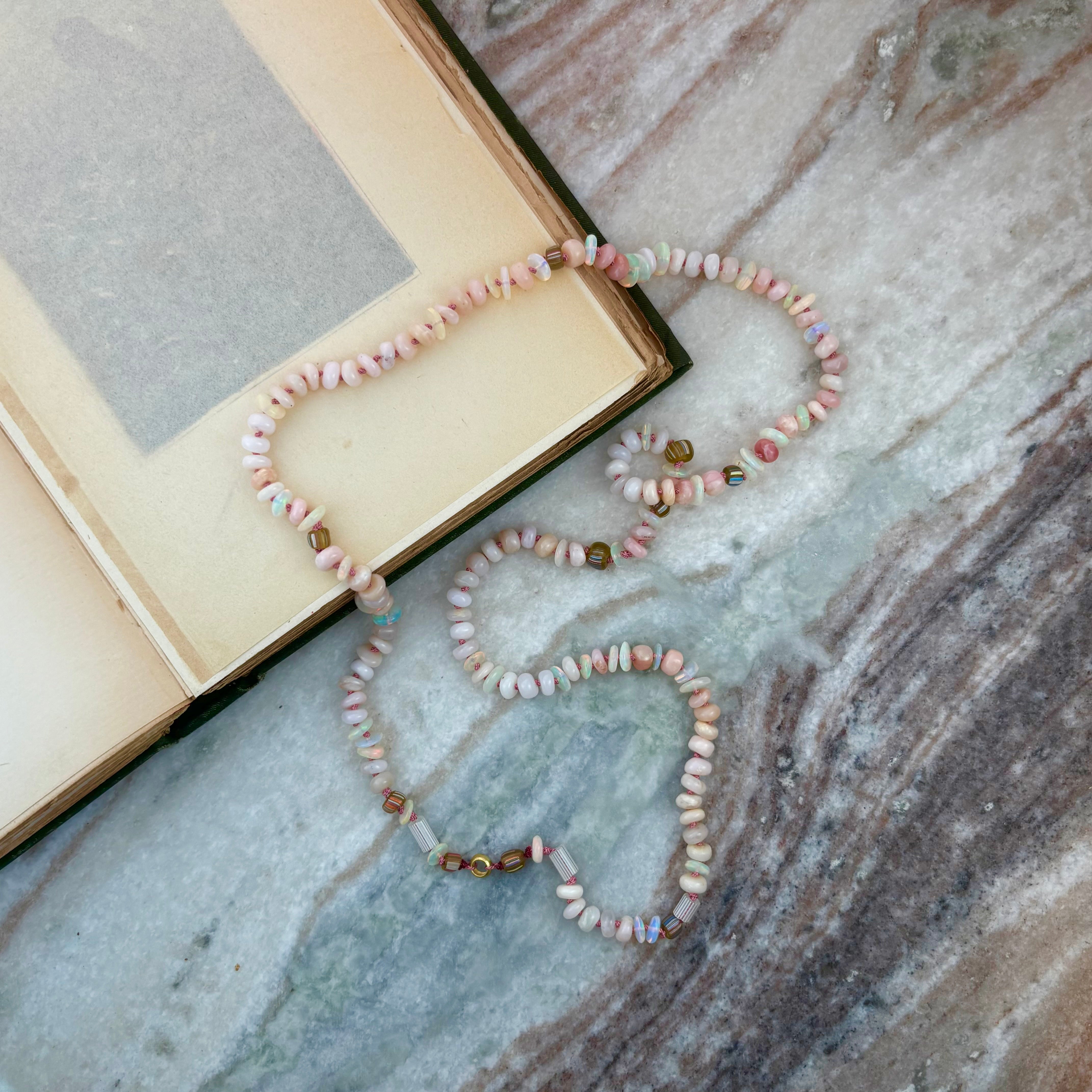 Rosey Opal Unicorn Necklace