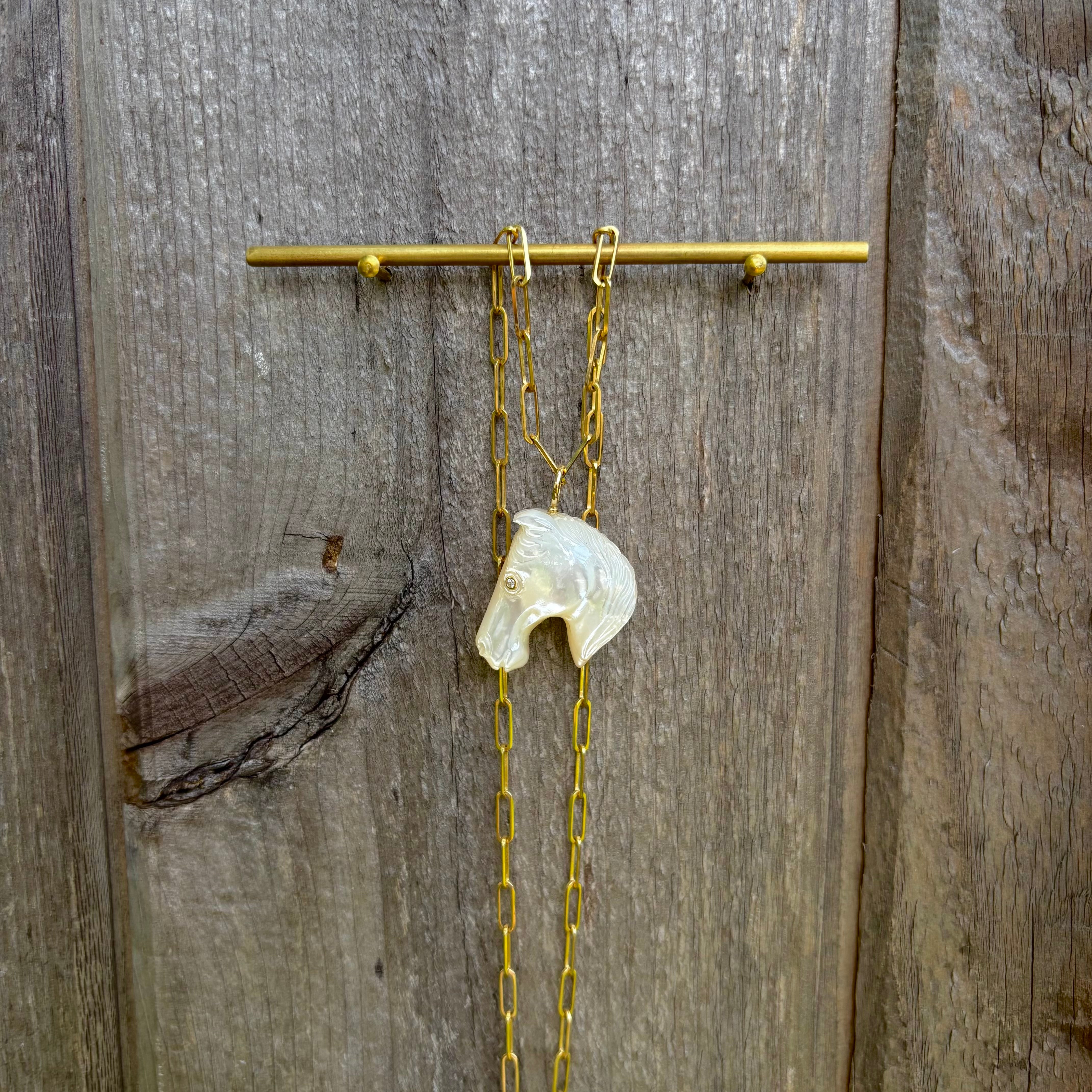 White Horse Head Charm