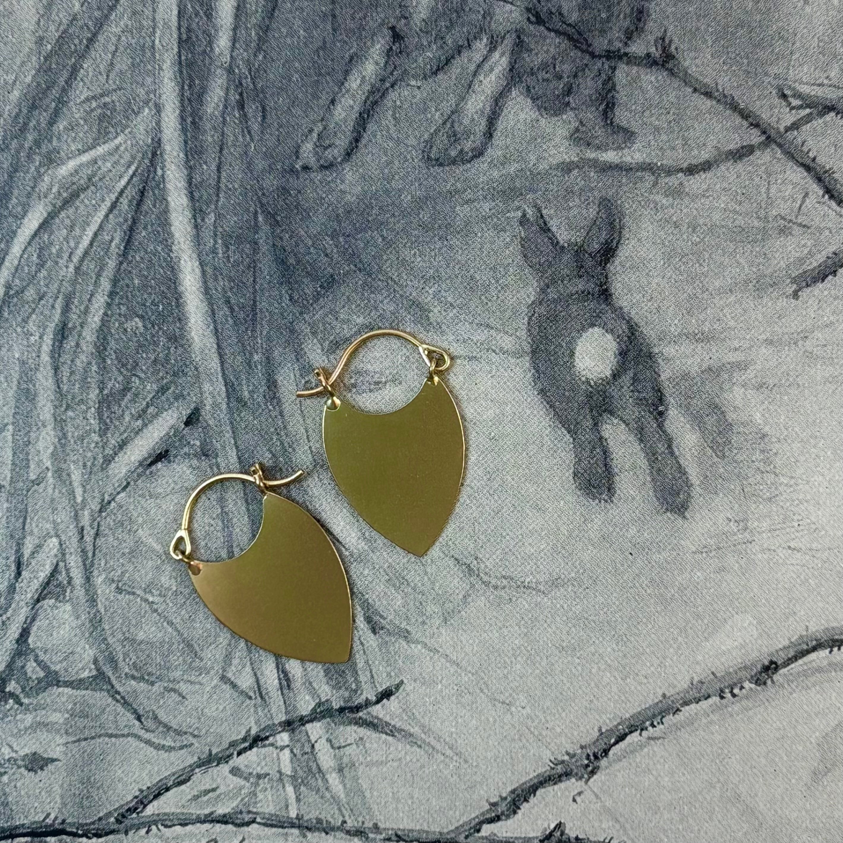 Flare Earrings, Shield Shapped