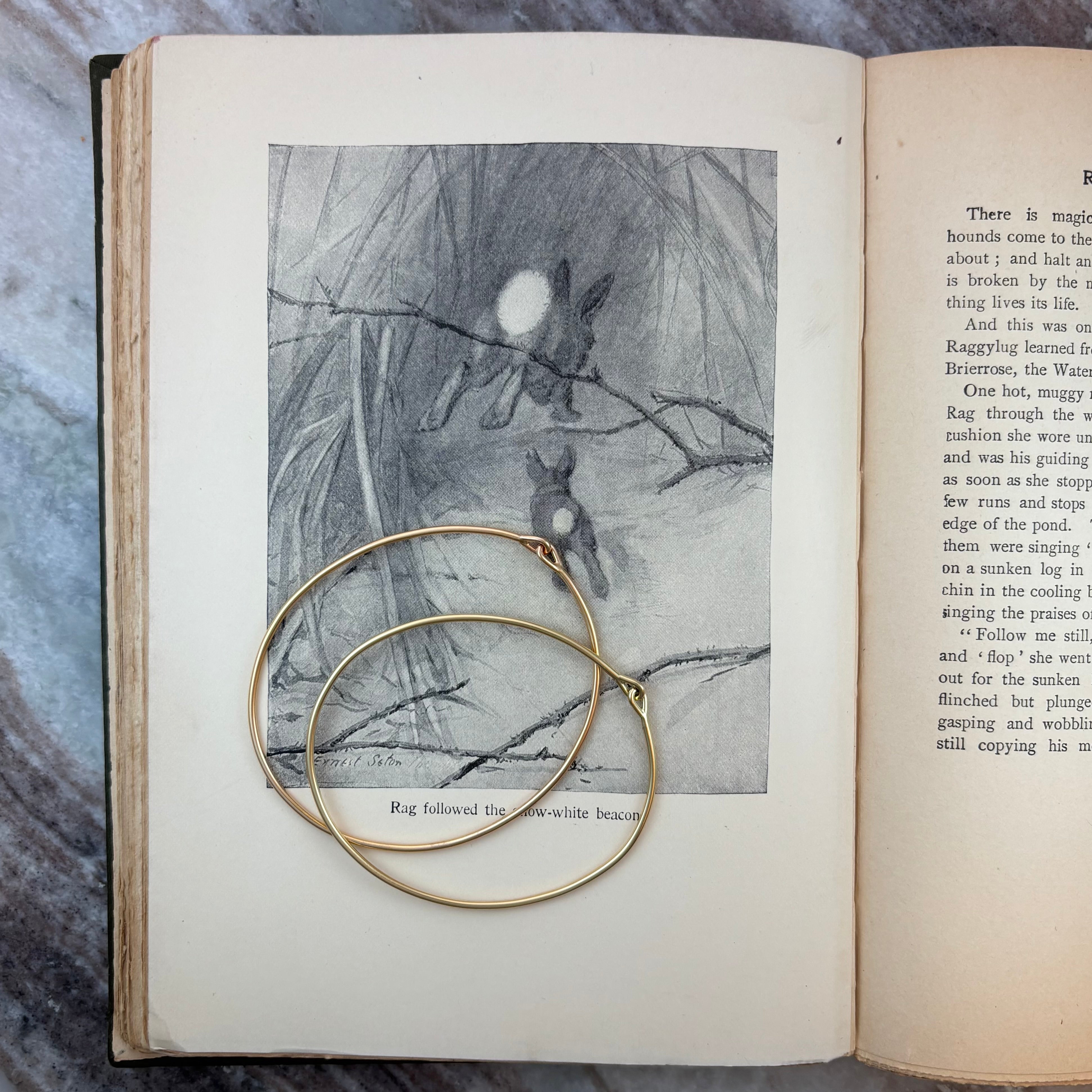 Needle Eye Bangle, Medium, 18K Rose Gold