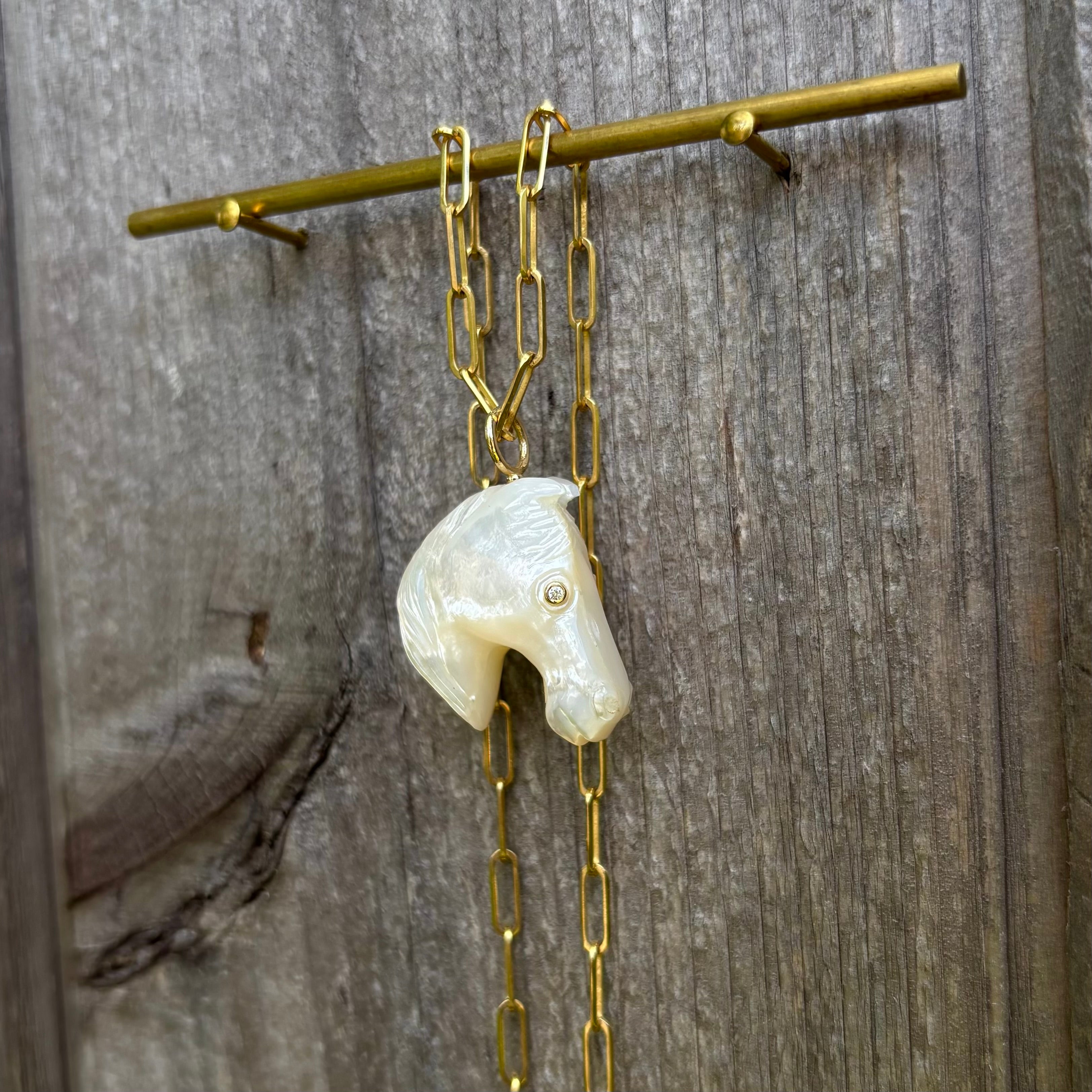 White Horse Head Charm