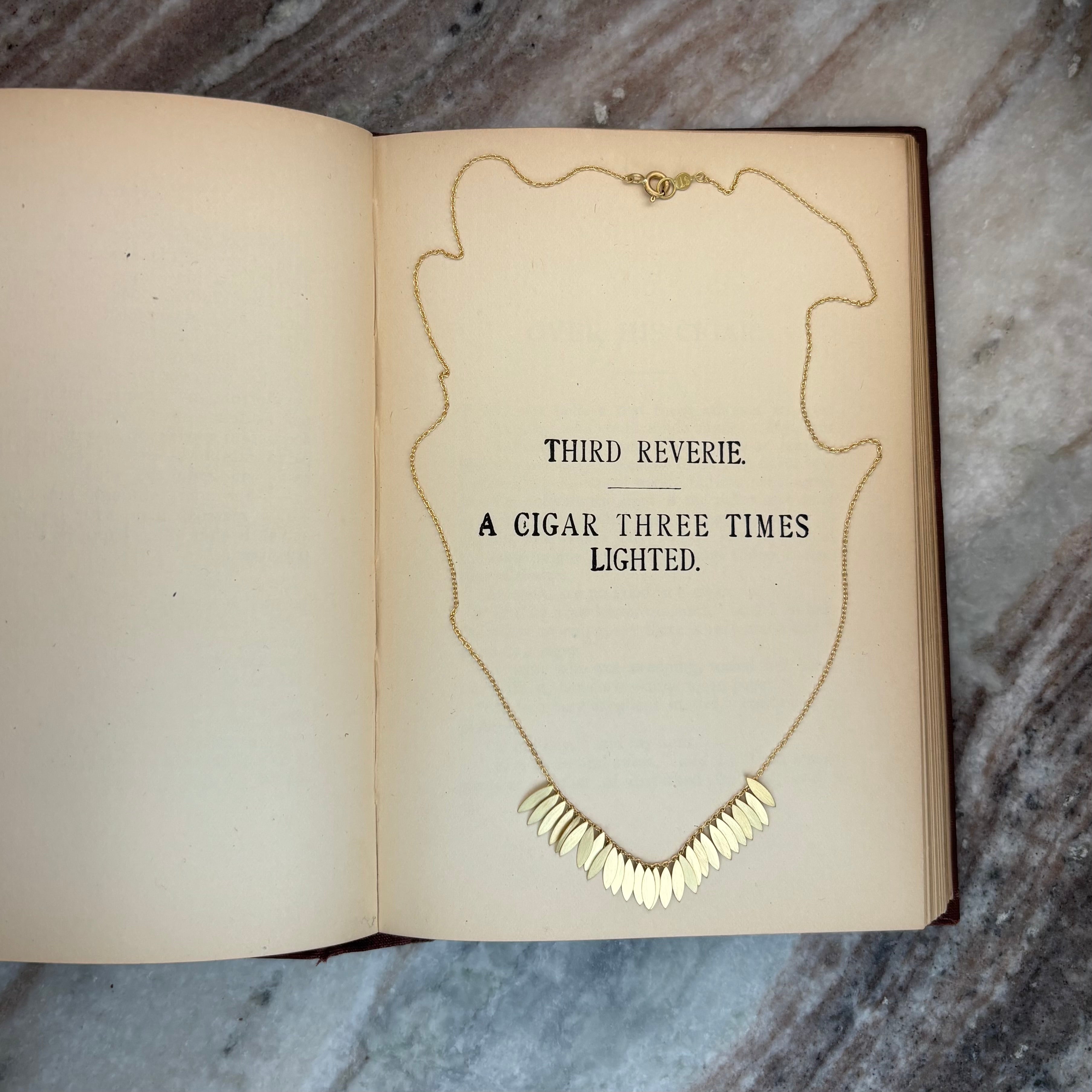 Golden Leaf Arc Necklace