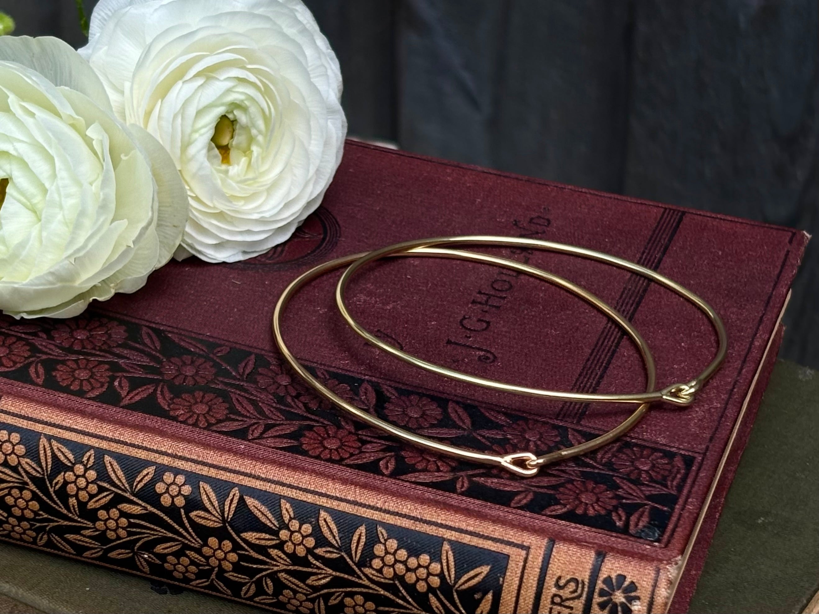 Needle Eye Bangle, Medium, 18K Rose Gold