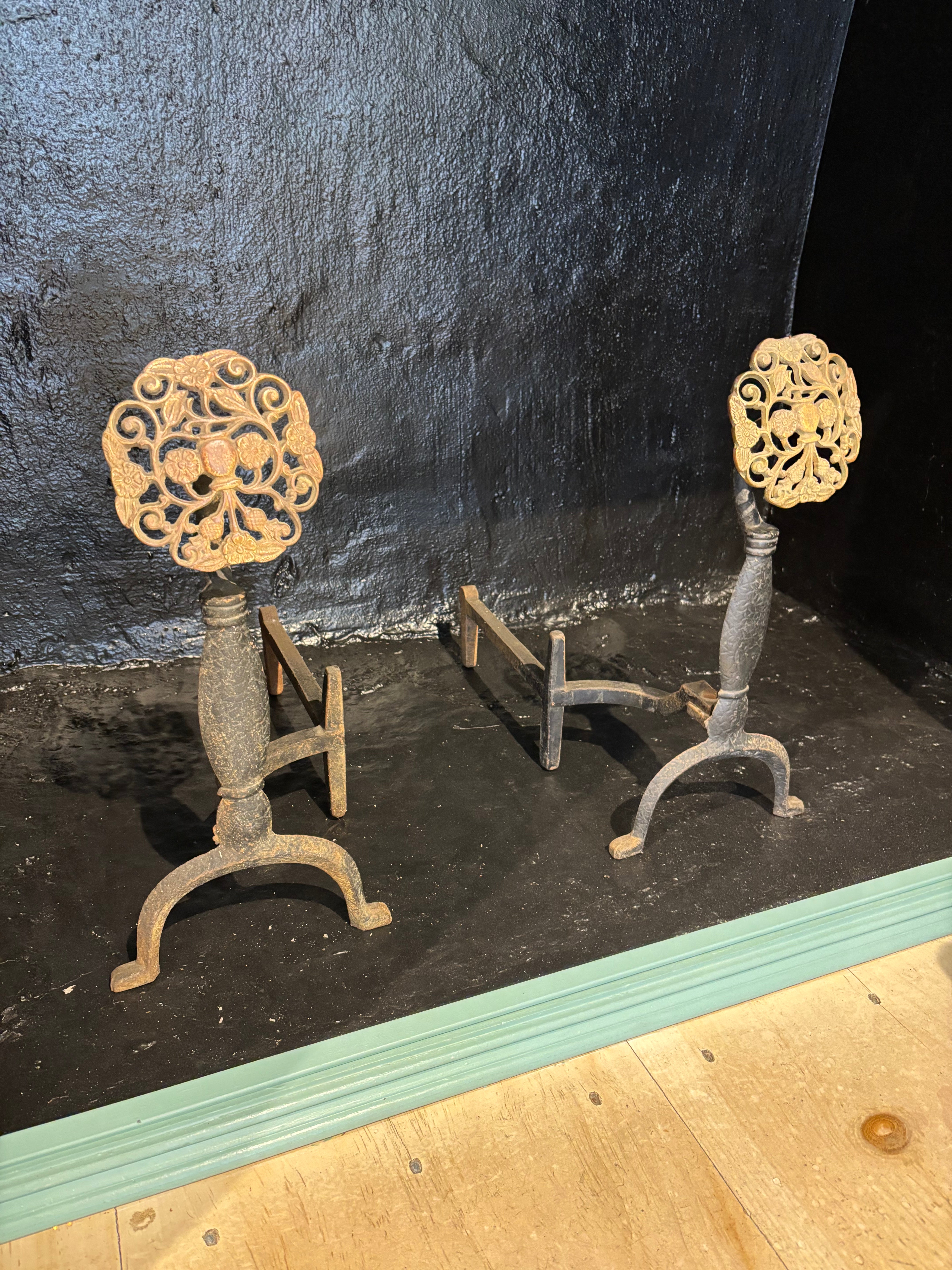 Medallion Andirons