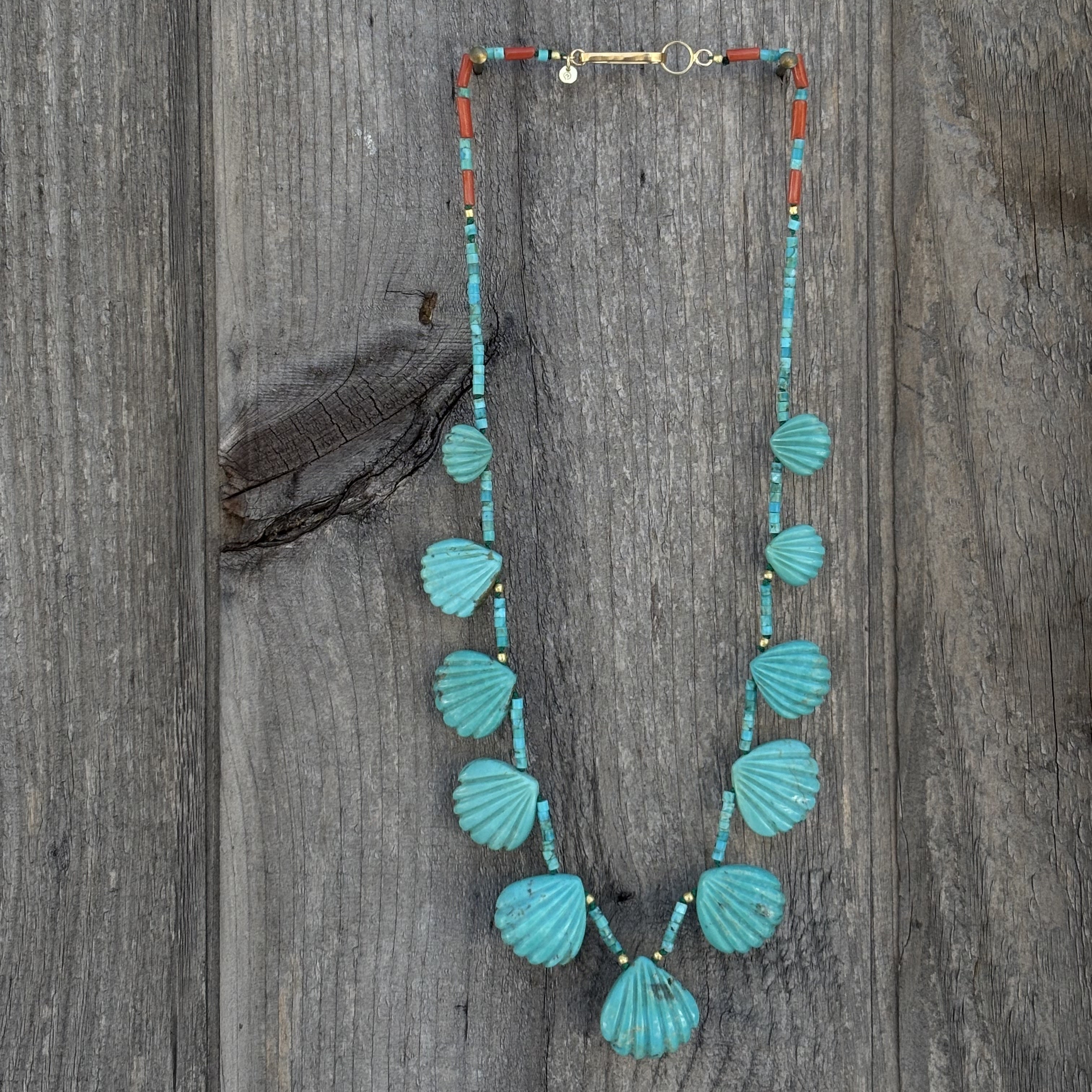 Turquoise Shell Blossom Necklace