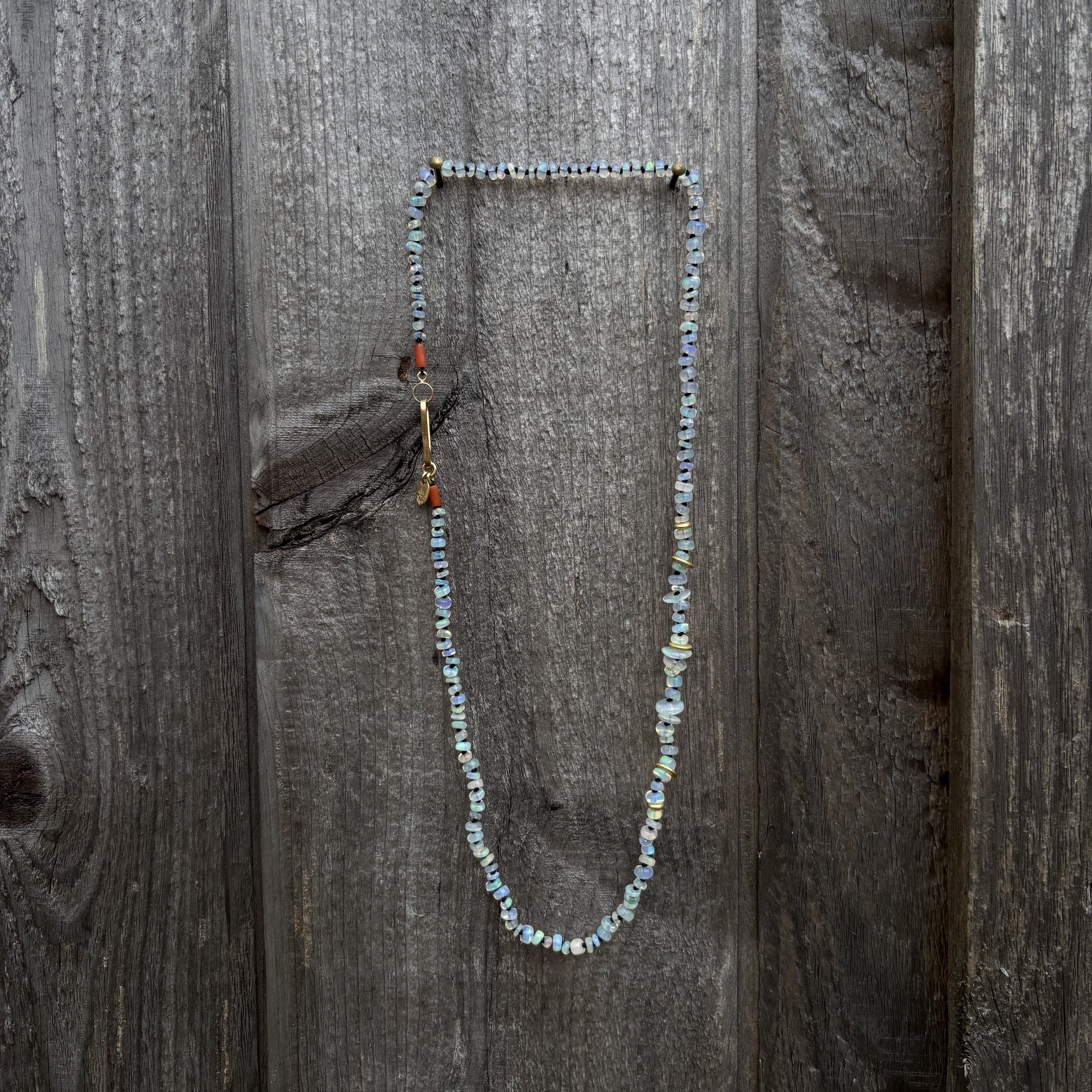 Delicate Opal & Coral Beaded Necklace