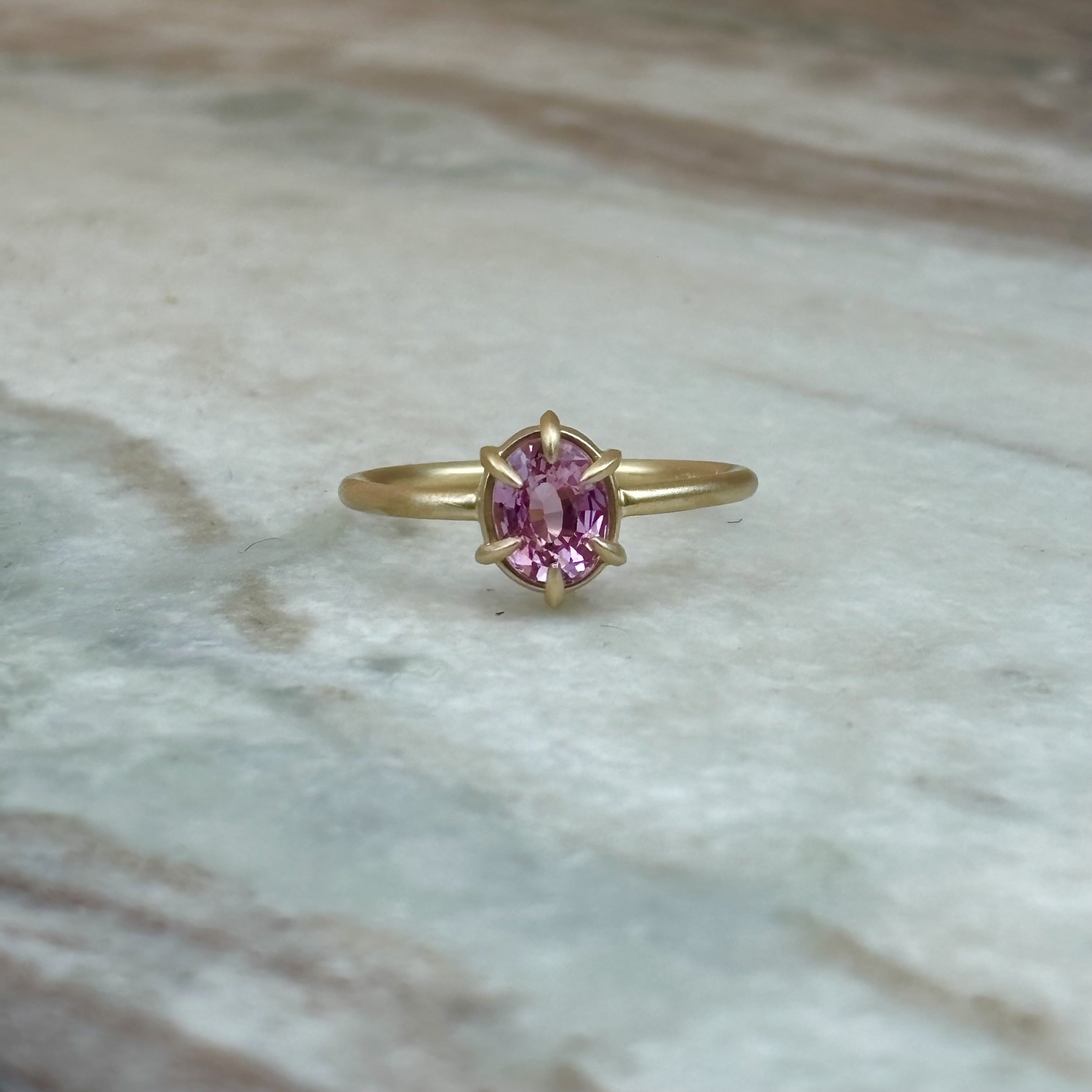 Pink Sapphire Claw Prong Ring