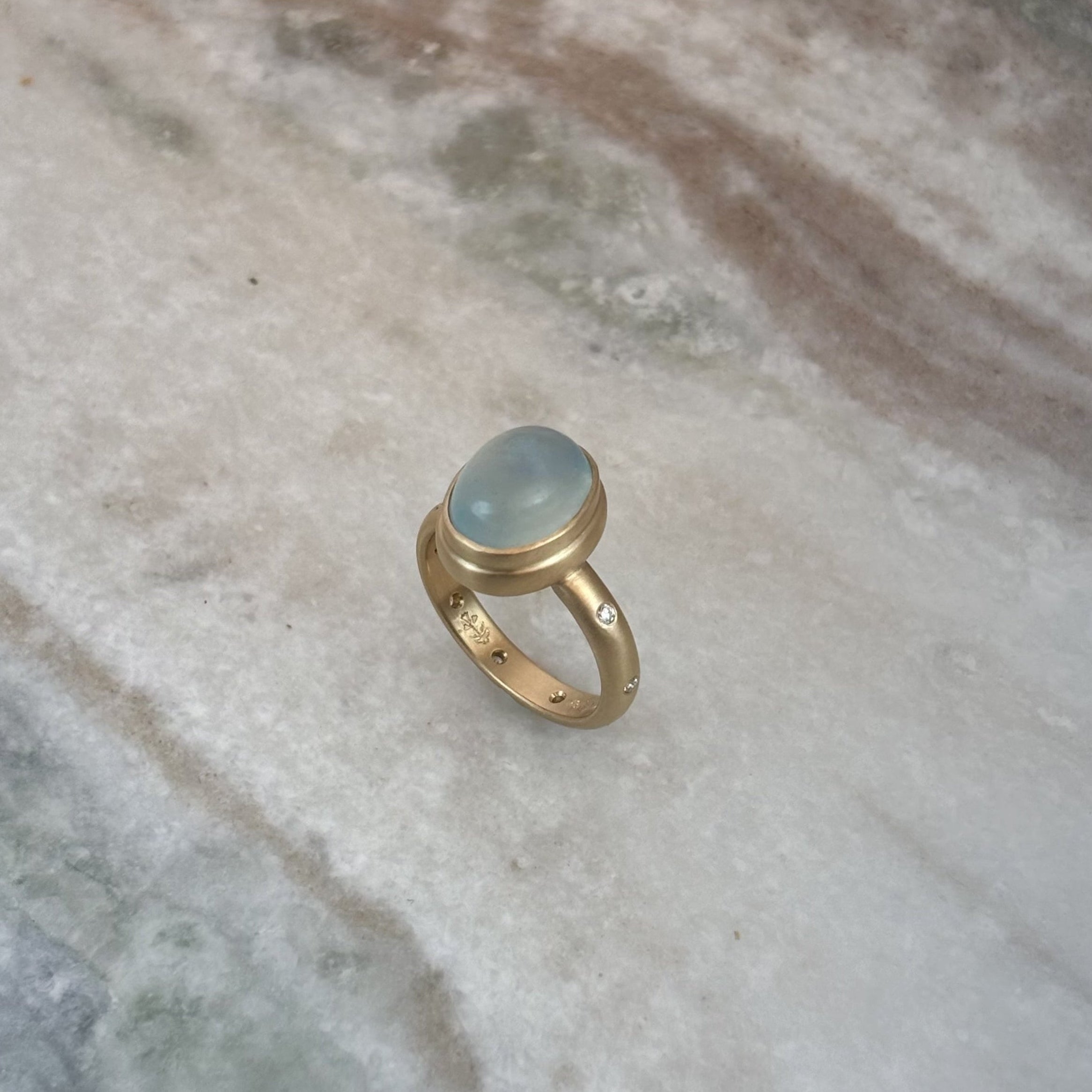 Aquamarine & Diamond Ring